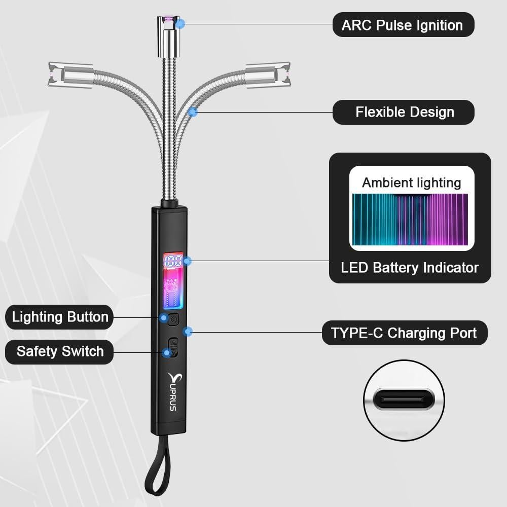 Encendedor Eléctrico SUPRUS Recargable USB-C 360° Sin Llama