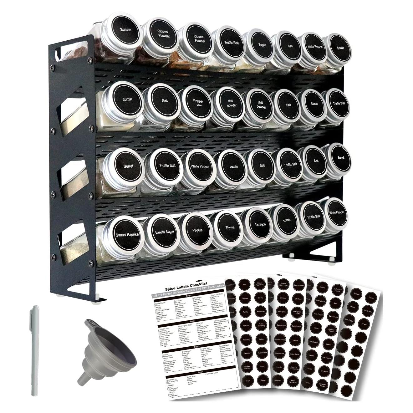 Organizador de especias Ardier 4 niveles con 32 tarros y 160 etiquetas