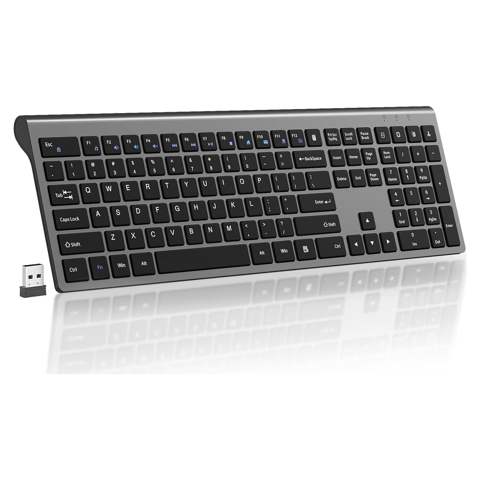 Teclado Inalámbrico USB SHUNJINRUN K426 Gris Ultra Delgado