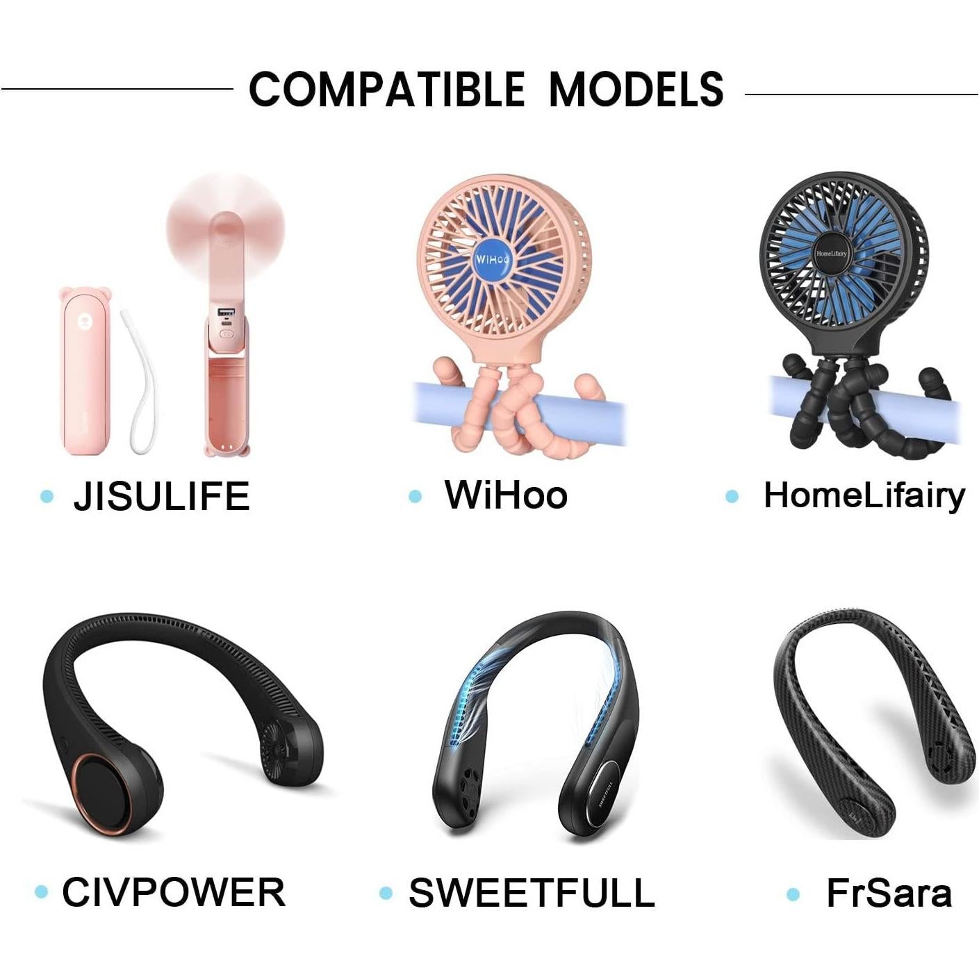 Cable de Carga USB C 1.5m para Ventiladores JISULIFE y más