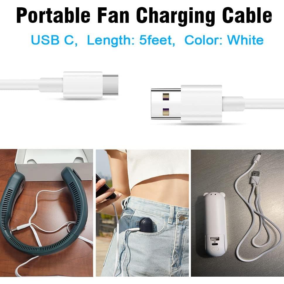 Cable de Carga USB C 1.5m para Ventiladores JISULIFE y más