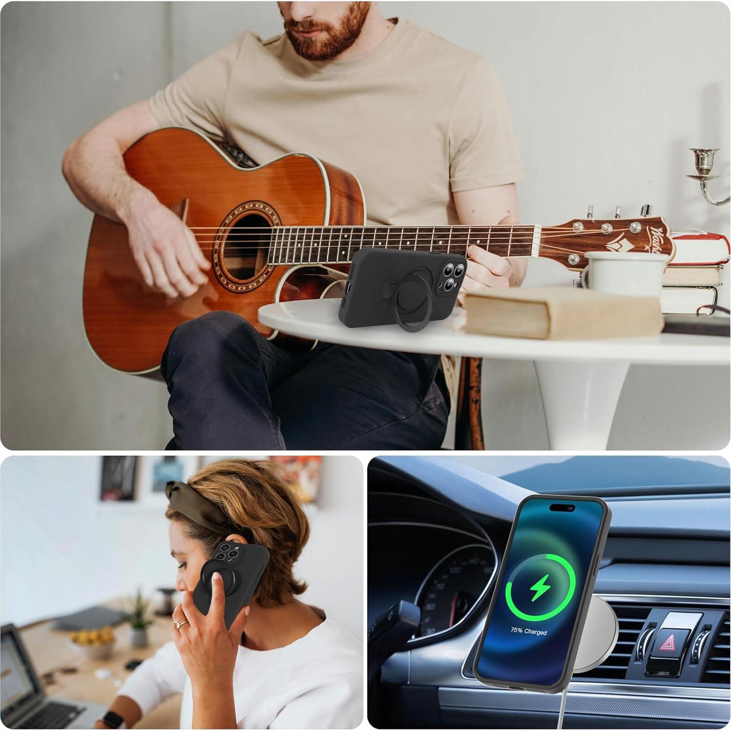 Funda de Silicona Luyxcaze para iPhone 12 Pro Max 6.7" Negra