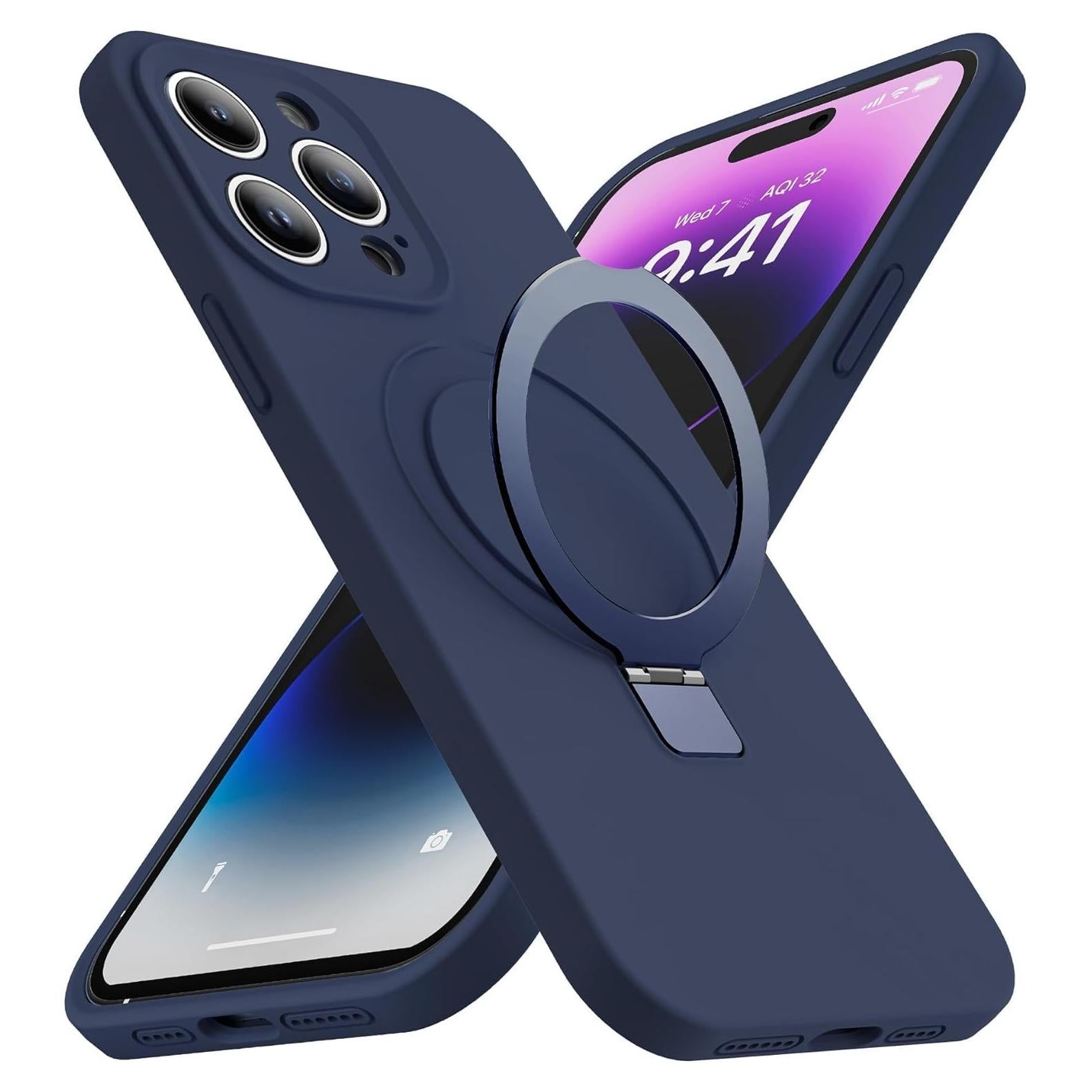 Funda Silicona Luyxcaze iPhone 14 Pro Max Azul Magnética