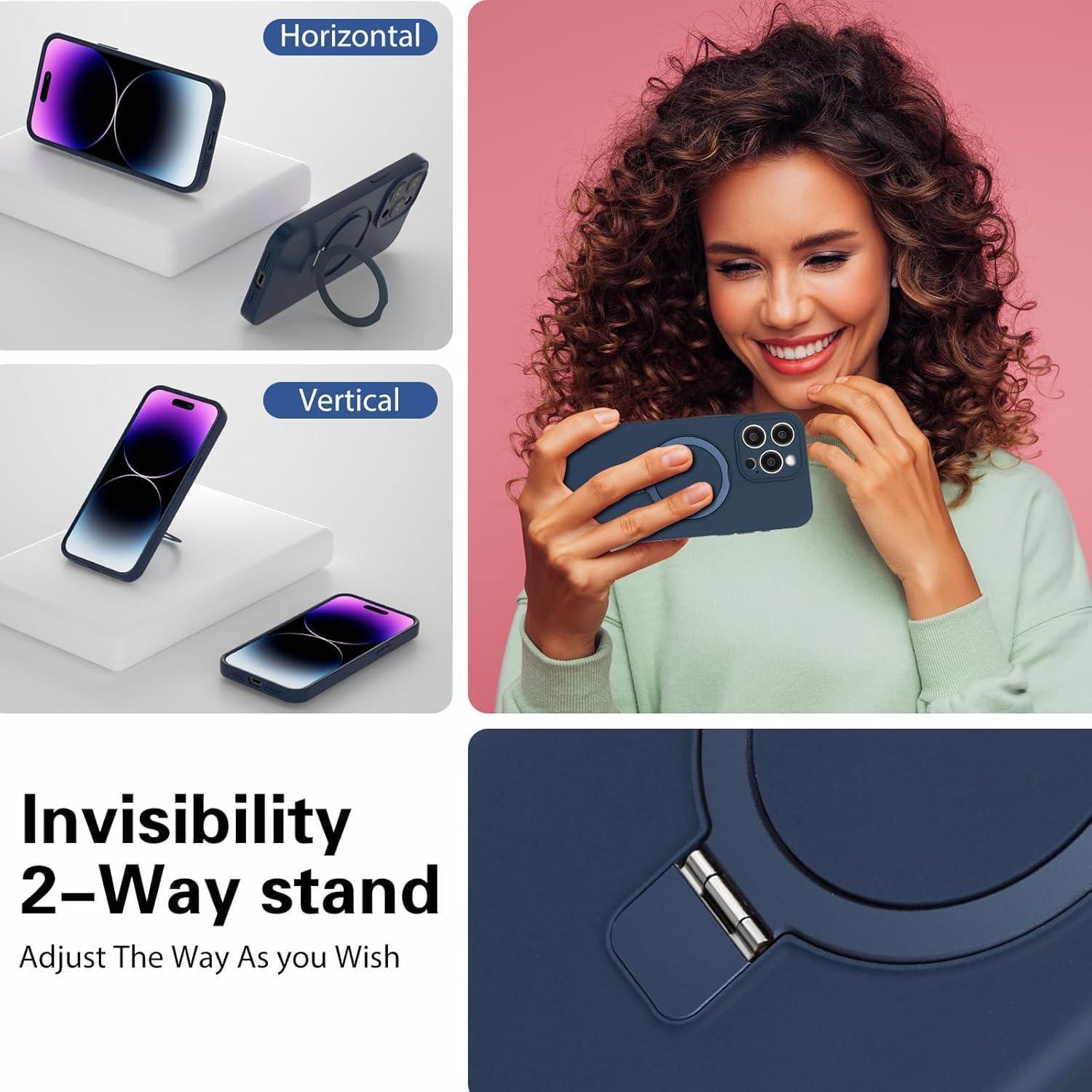 Funda Silicona Luyxcaze iPhone 14 Pro Max Azul Magnética