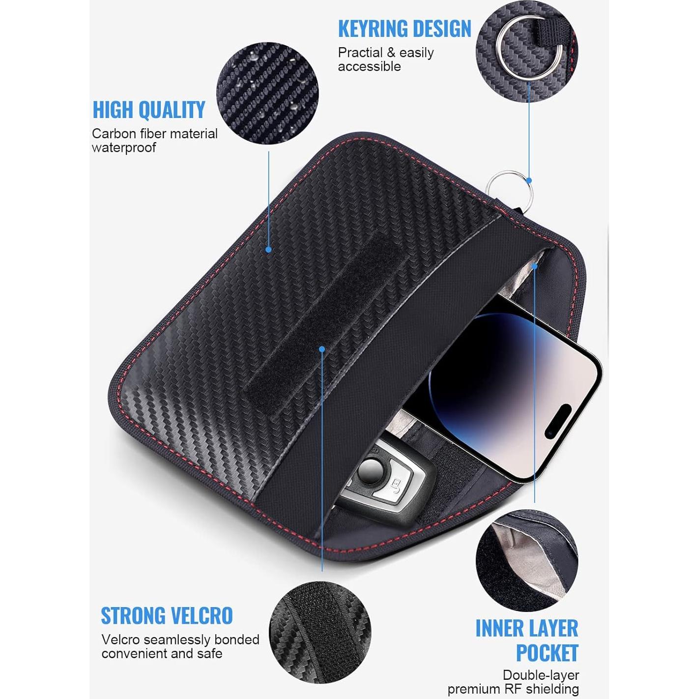 Bolsa Faraday Lanpard para Llaves y Teléfonos - 2 Paquetes