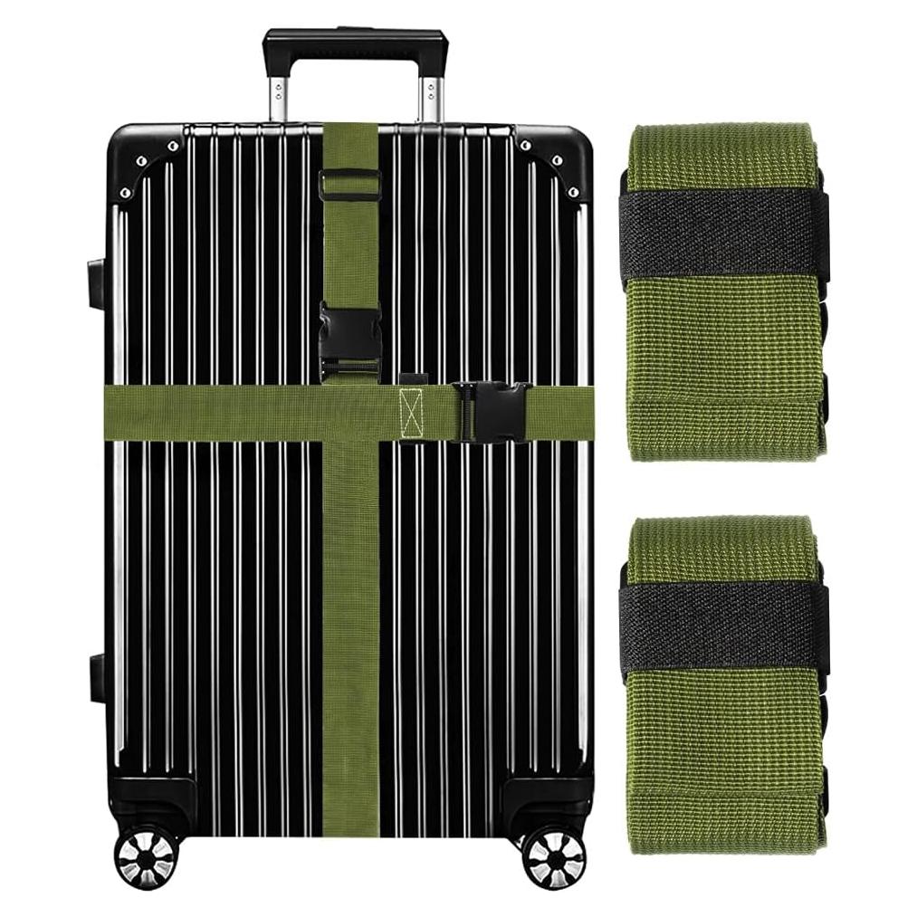 Correas de Equipaje GOWRAPS 2 Piezas Verde Militar 5.08 cm