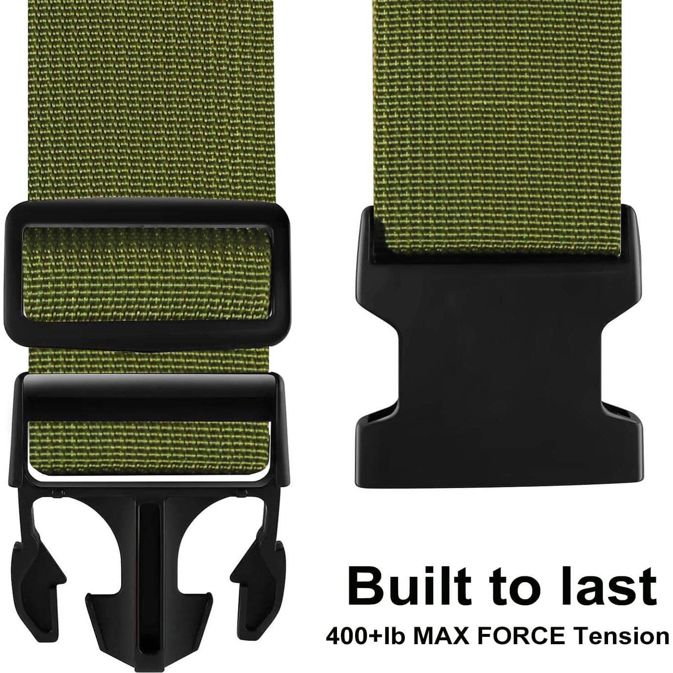 Correas de Equipaje GOWRAPS 2 Piezas Verde Militar 5.08 cm