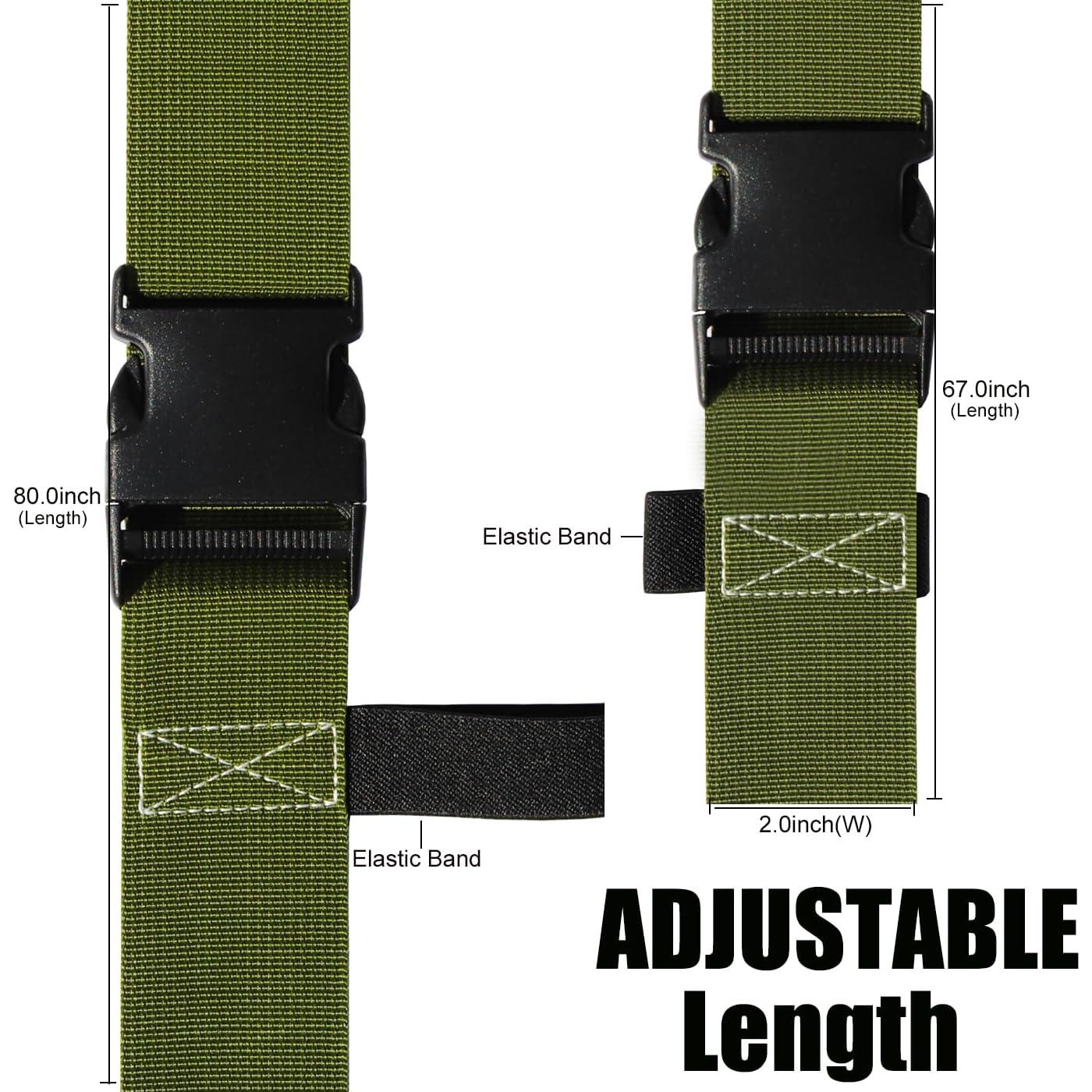 Correas de Equipaje GOWRAPS 2 Piezas Verde Militar 5.08 cm