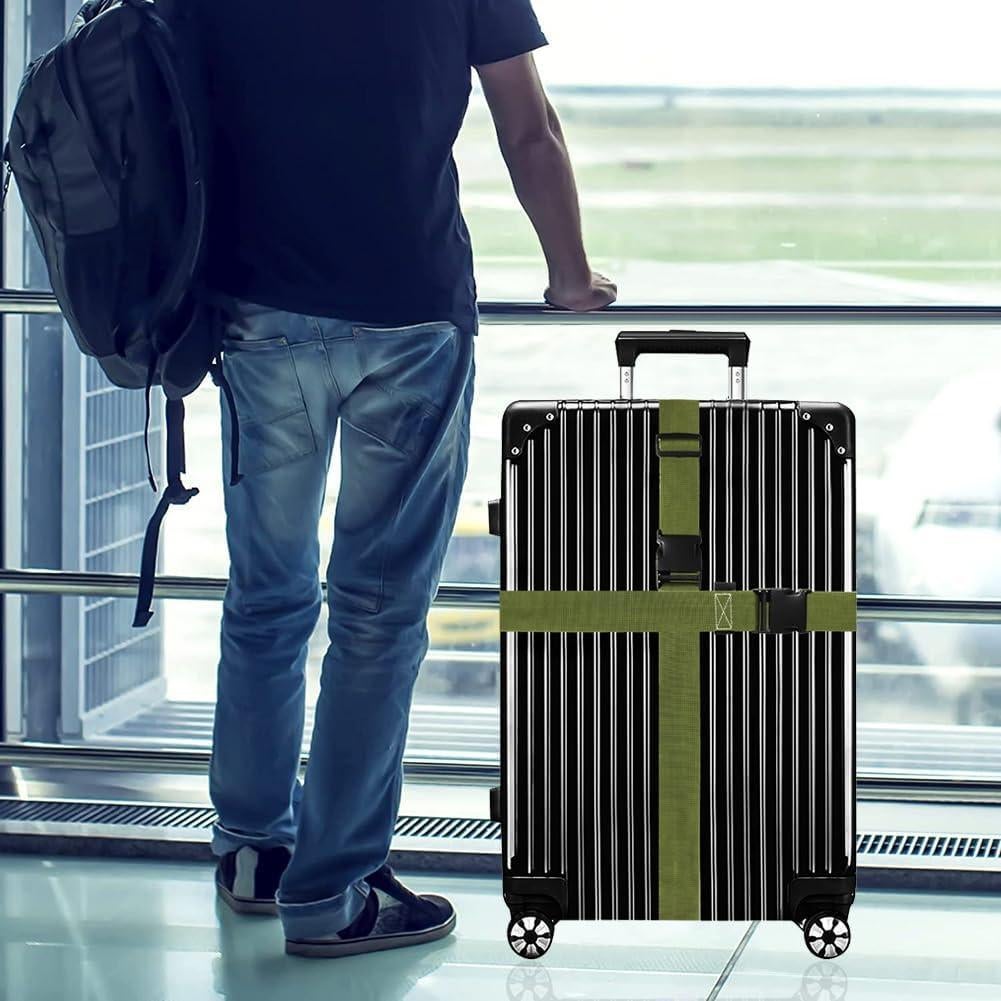 Correas de Equipaje GOWRAPS 2 Piezas Verde Militar 5.08 cm