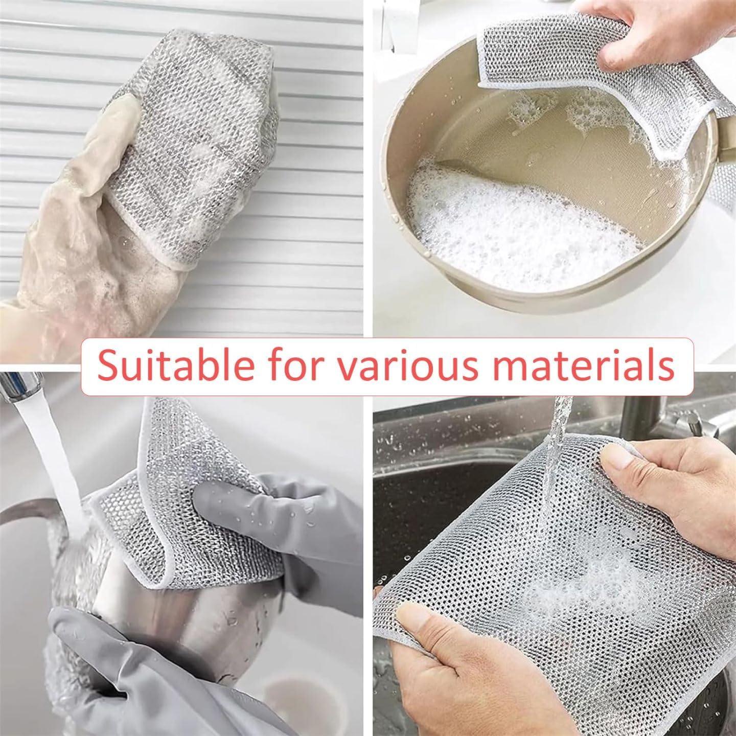 Paquete de 6 paños de alambre Muwfeuin + 1 esponja de cocina