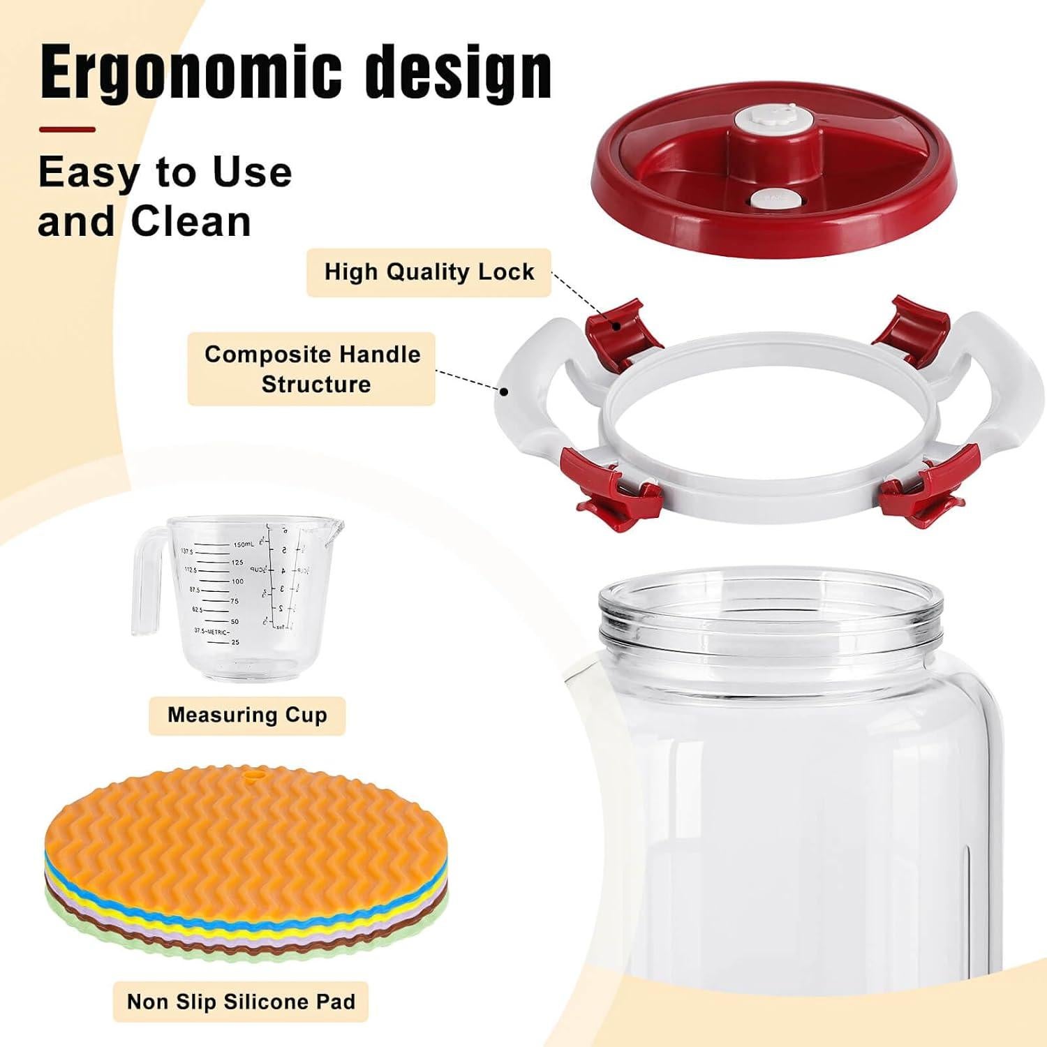 Contenedor de Arroz Hermético de Vidrio LIFEHIM 9 kg con Taza Medidora