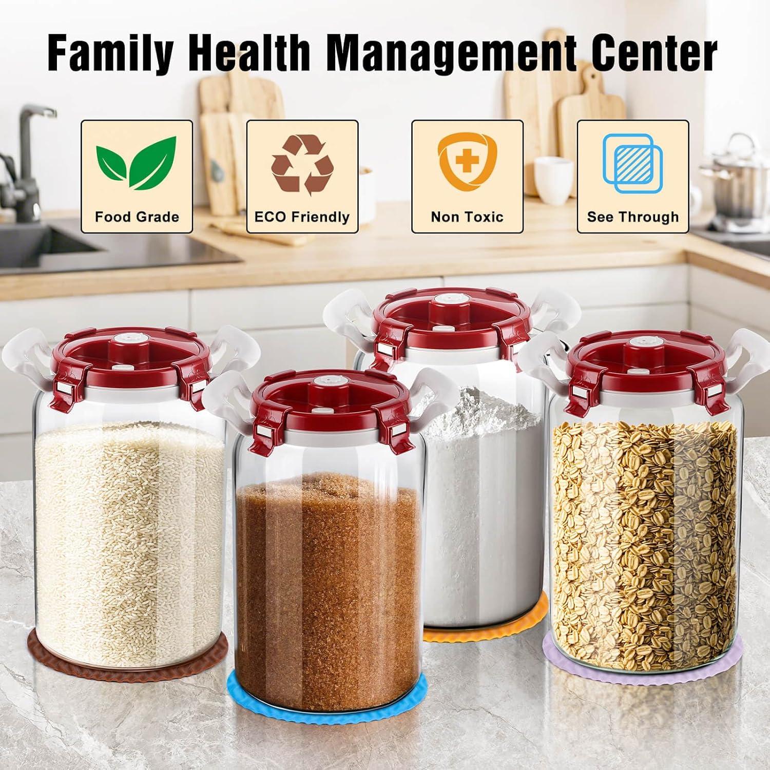 Contenedor de Arroz Hermético de Vidrio LIFEHIM 9 kg con Taza Medidora