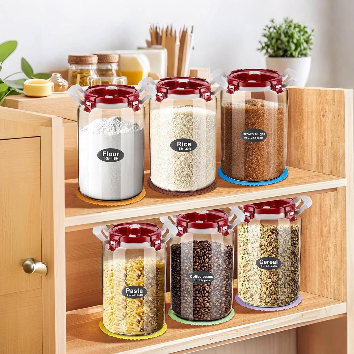 Contenedor de Arroz Hermético de Vidrio LIFEHIM 9 kg con Taza Medidora