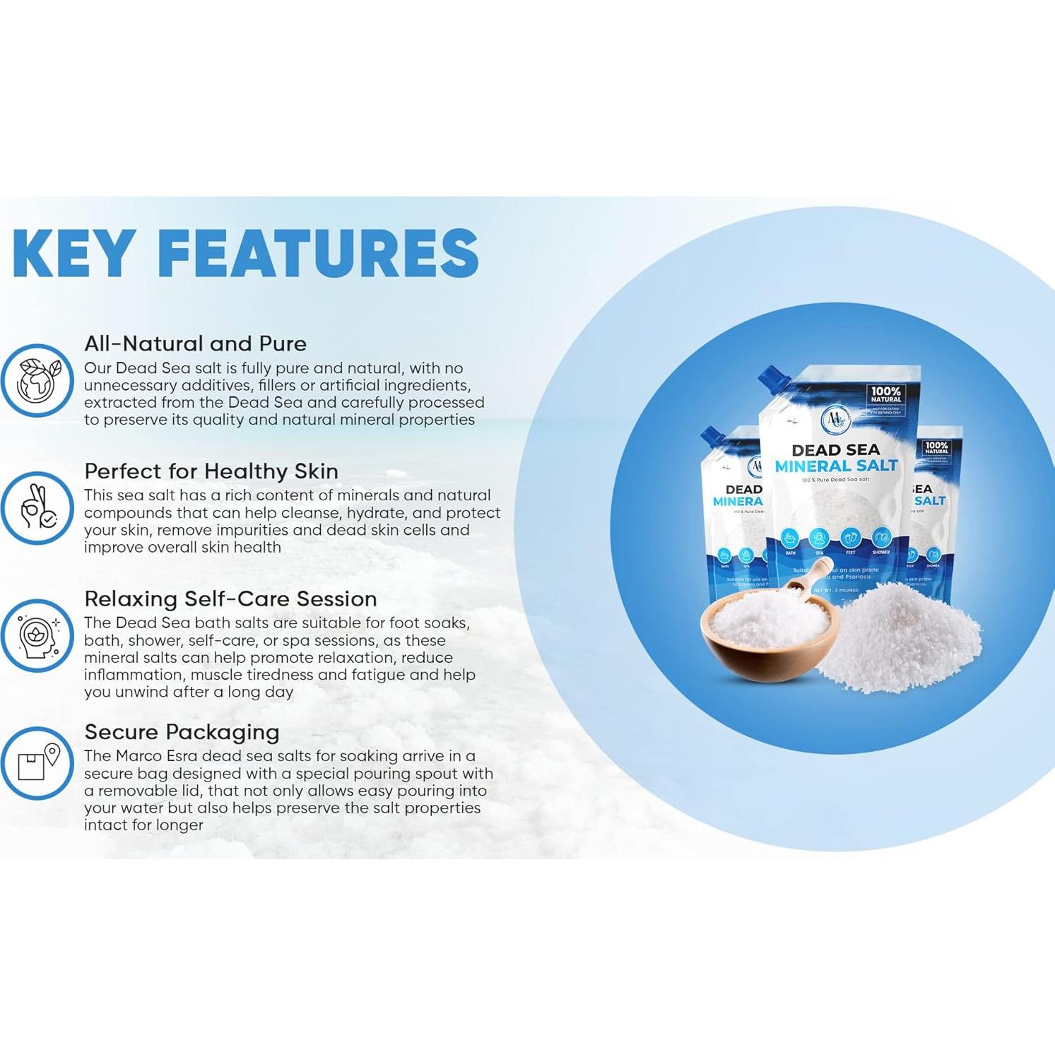 Sal del Mar Muerto Marco Esra 1.36 kg para Baño y Spa