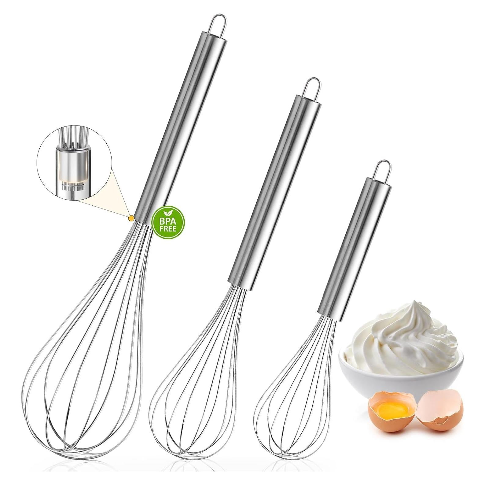 Conjunto de 3 Batidores de Alambre OOKUU - Acero Inoxidable