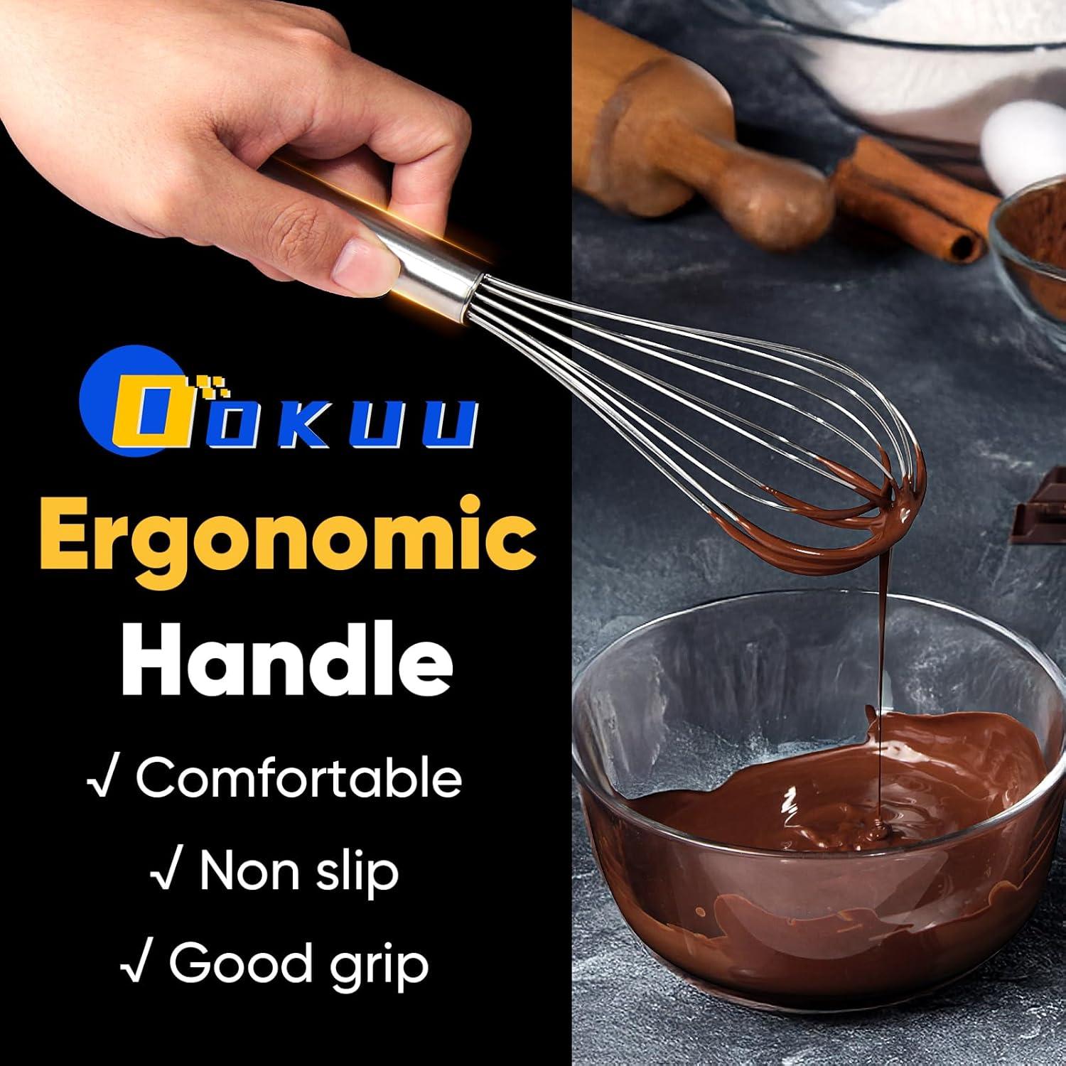 Conjunto de 3 Batidores de Alambre OOKUU - Acero Inoxidable