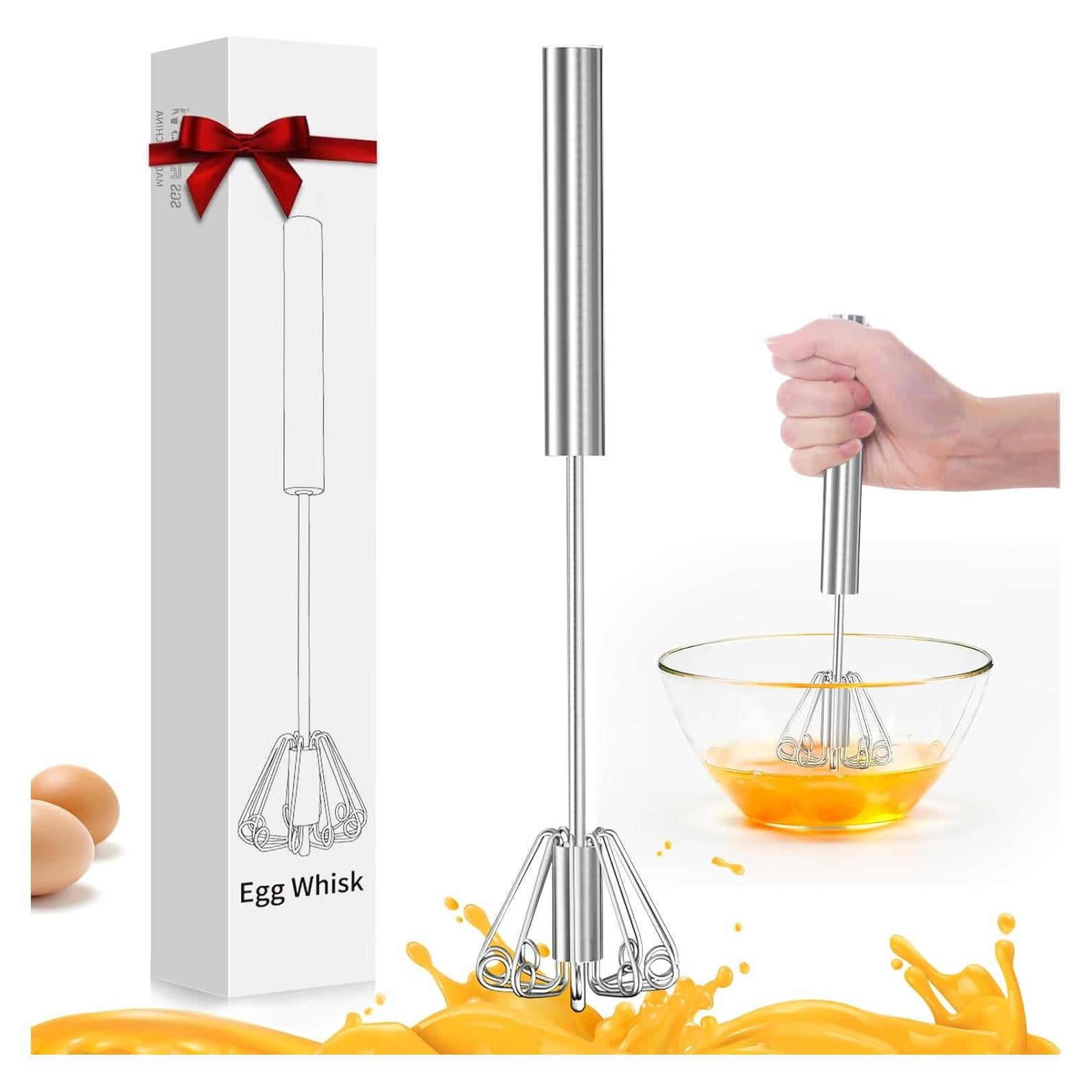 Batidor de Huevos Semiautomático OOKUU de Acero Inoxidable 30.48cm