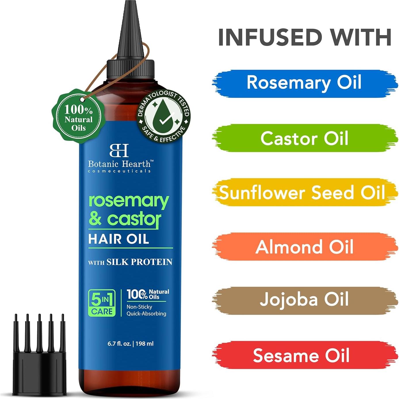 Aceite para Cabello Botanic Hearth 198 ml Romero y Ricino