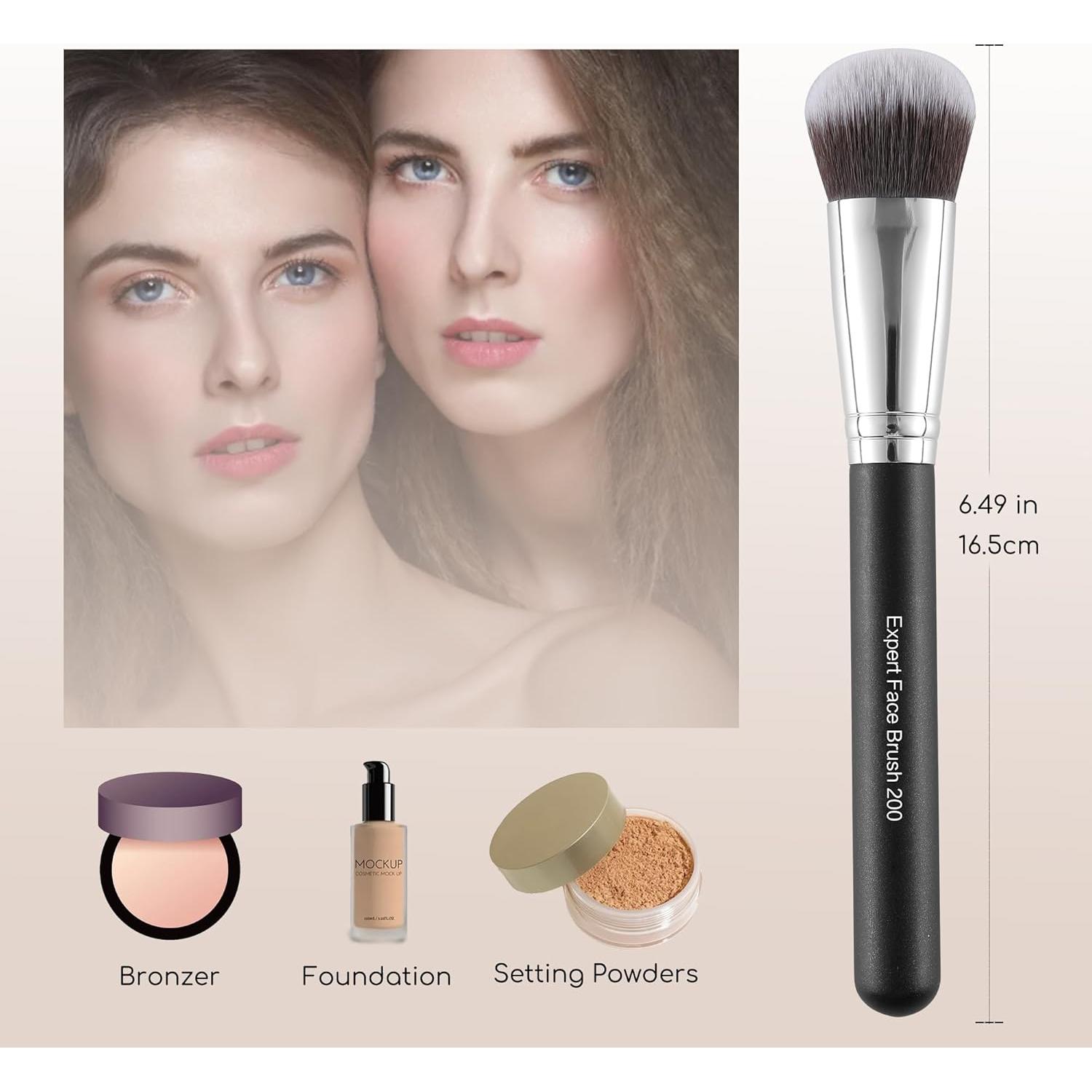 Brocha de Base MOGILAN 200 - Vegana, Densa, Multiusos