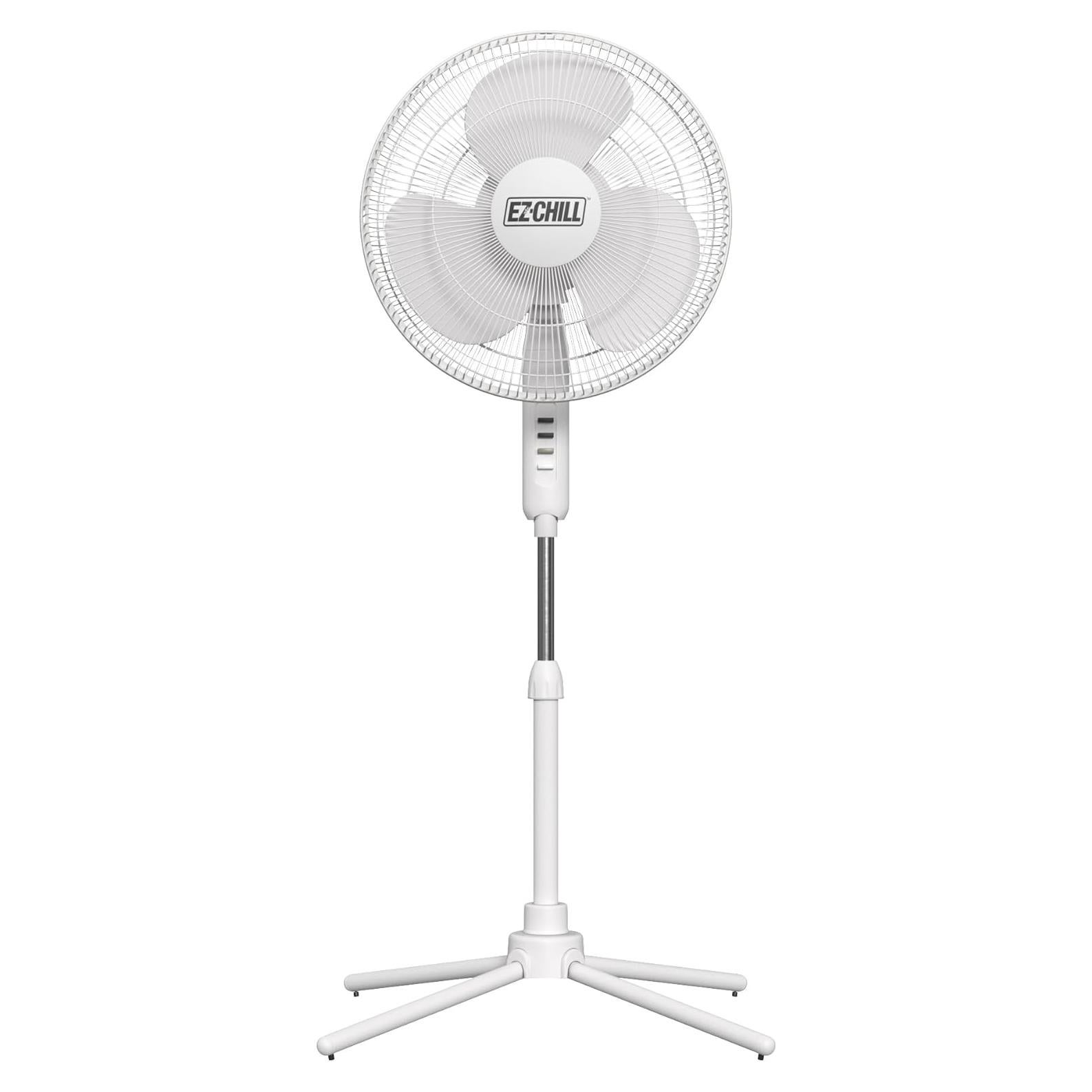 Ventilador de Pedestal Oscilante EZ-CHILL 16" Blanco 3 Velocidades
