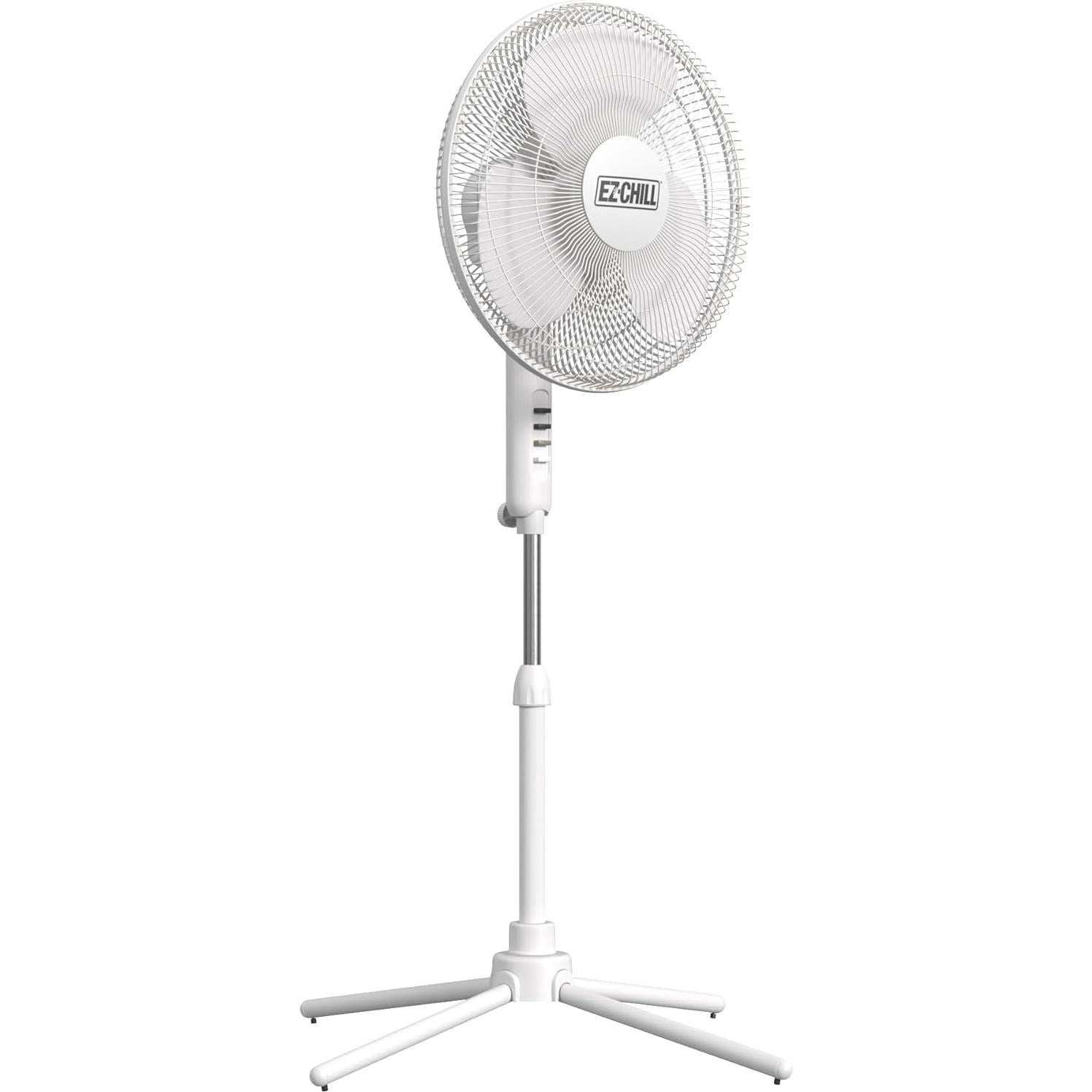 Ventilador de Pedestal Oscilante EZ-CHILL 16" Blanco 3 Velocidades