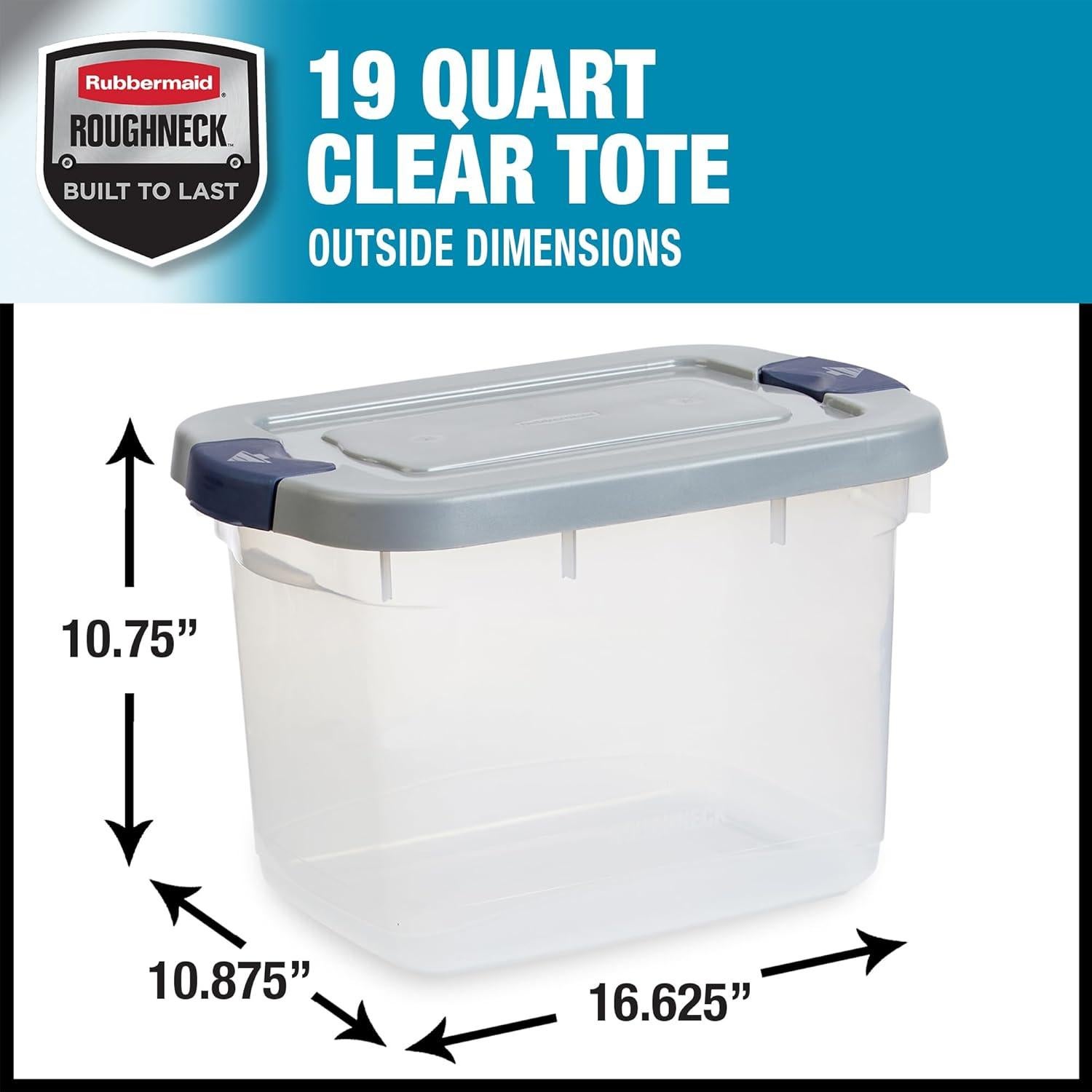 Contenedores de Almacenamiento Rubbermaid Roughneck 19Qt y Cleverstore 16Qt