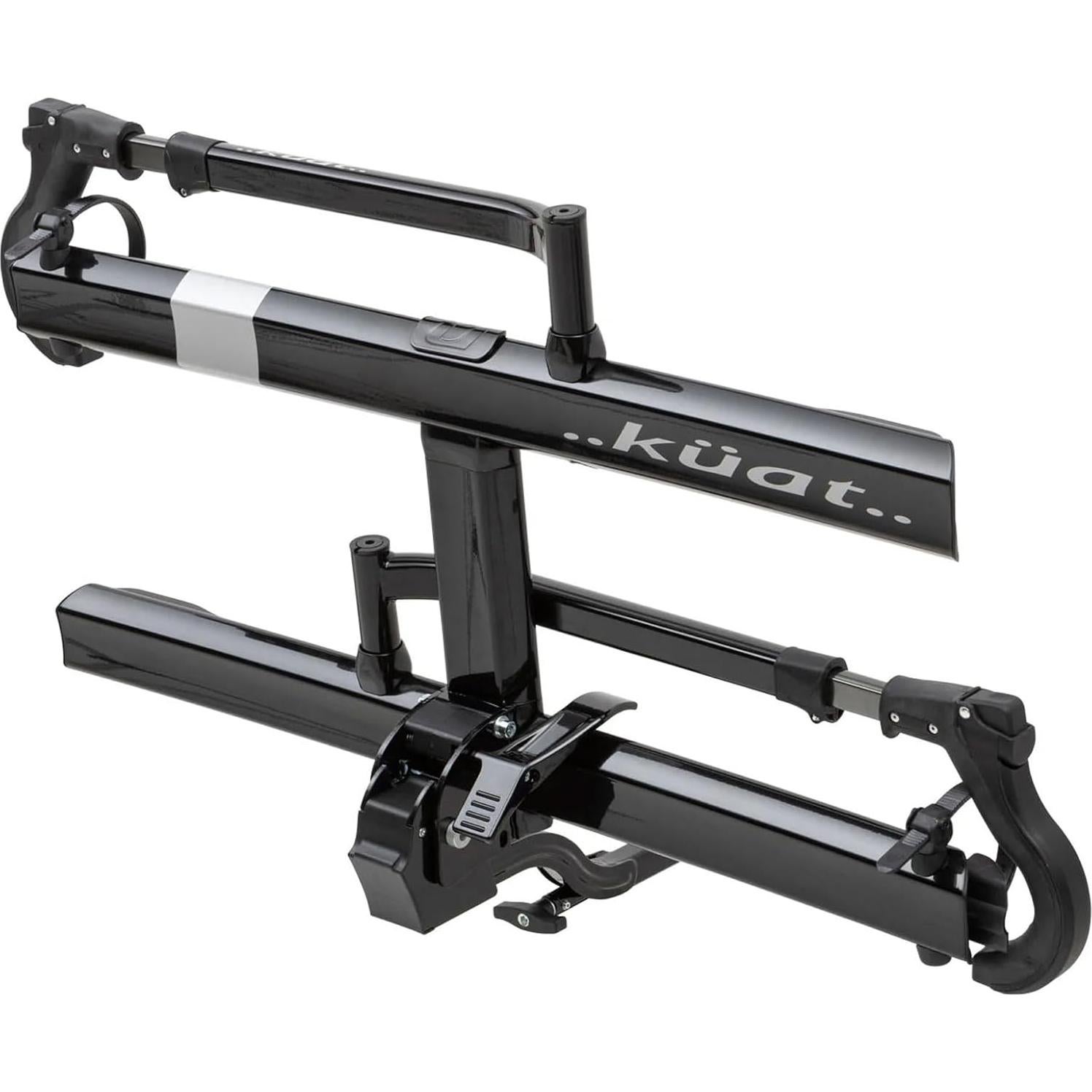 KUAT Sherpa 2.0 Durable Lightweight Aluminum Compact 2 Bike Transporting Hitch Rack with Cable Lock & Foldable Tire Cradles | Capacity - 40 Lbs per Tray