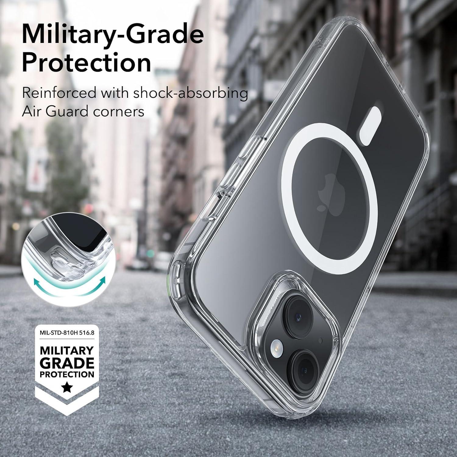 Funda ESR para iPhone 15 MagSafe Grado Militar Transparente