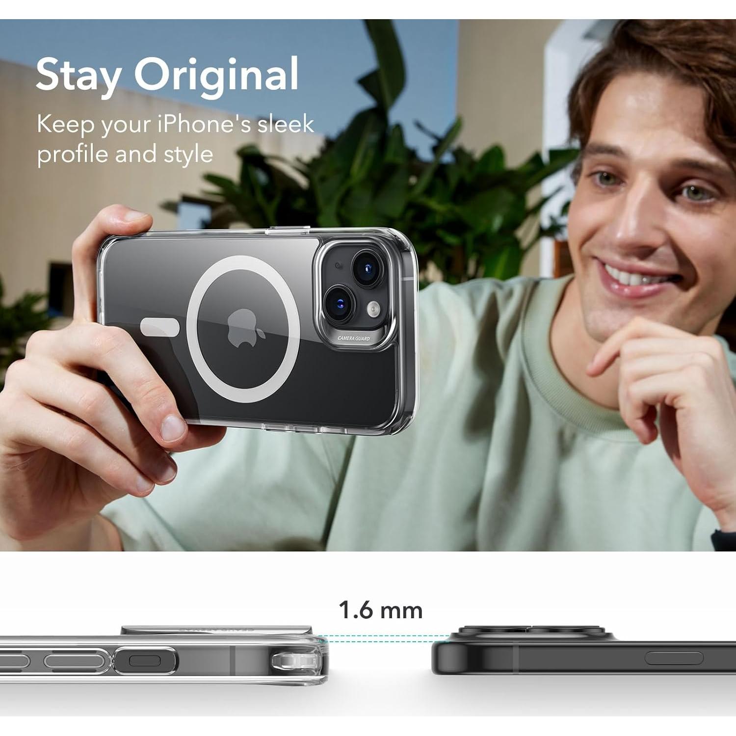 Funda ESR para iPhone 15 MagSafe Grado Militar Transparente