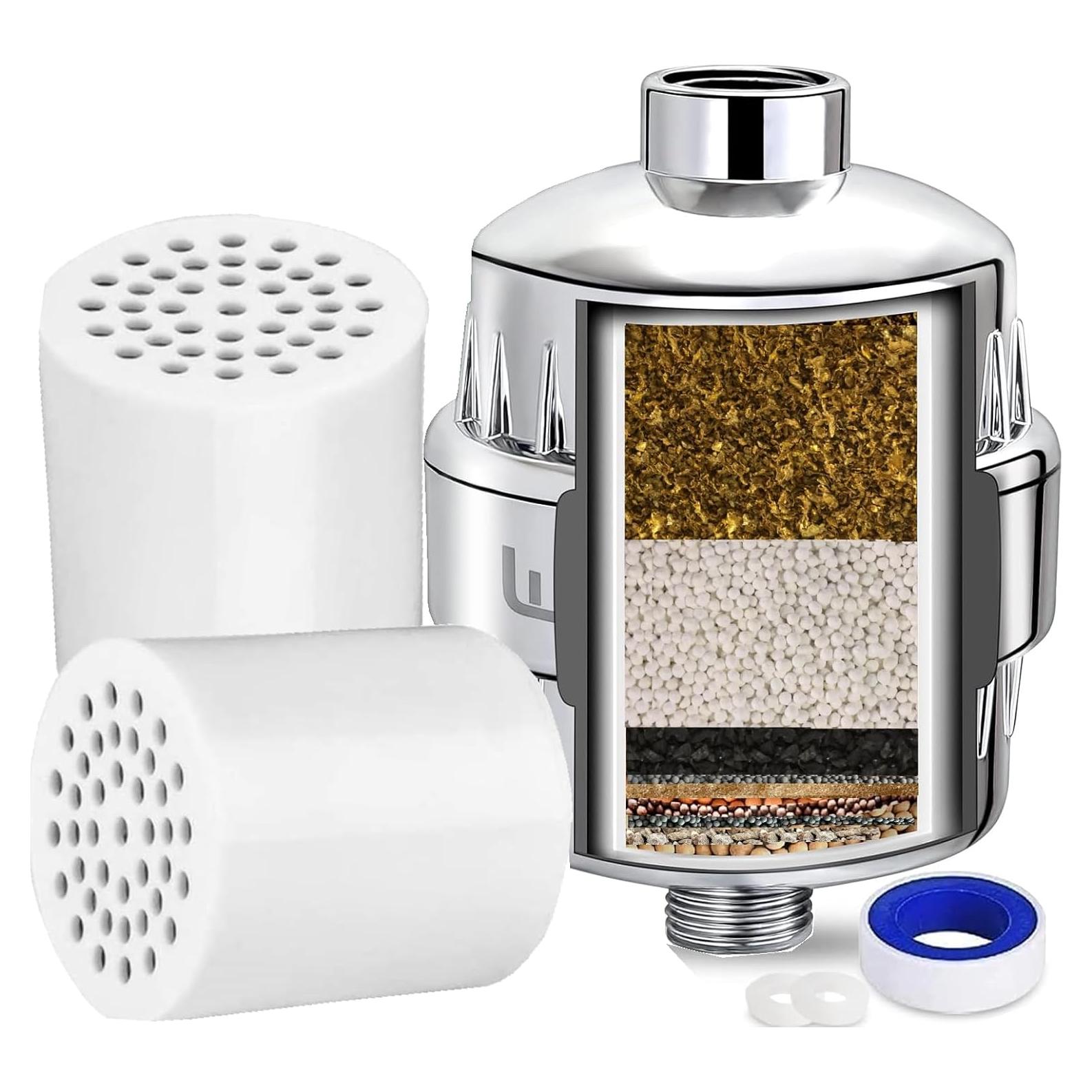 Filtro de Ducha Luxau Cromo con 2 Cartuchos de Alta Resistencia