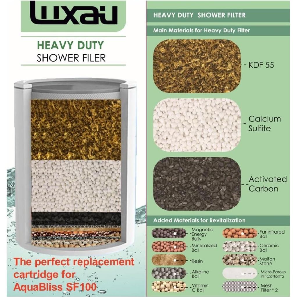 Filtro de Ducha Luxau Cromo con 2 Cartuchos de Alta Resistencia