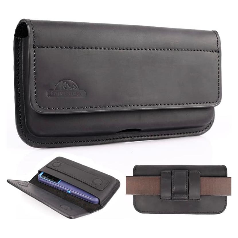 Funda de cuero Topstache para smartphones grandes negra