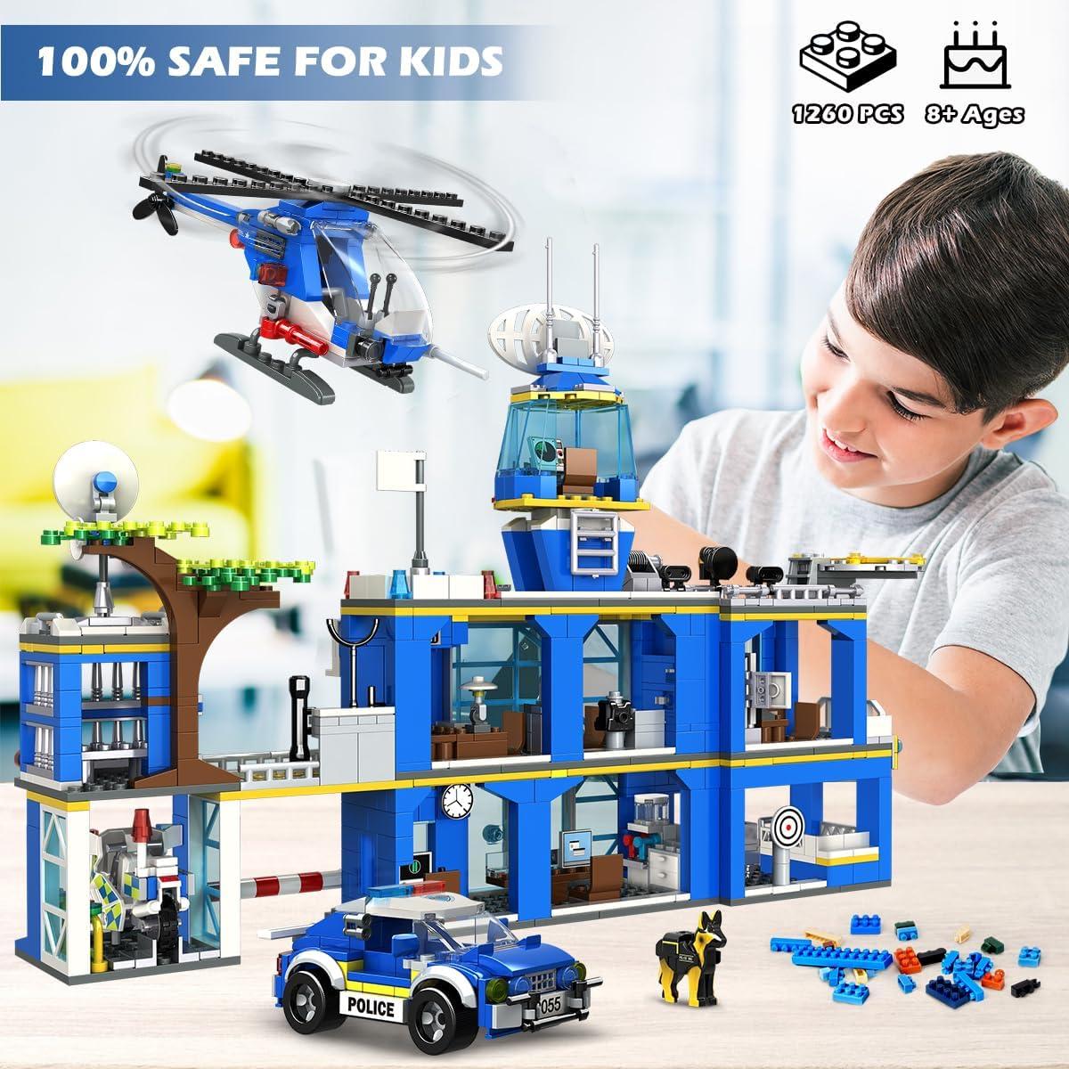 HOGOKIDS Estación de Policía Set 1260 Piezas Juguete STEM