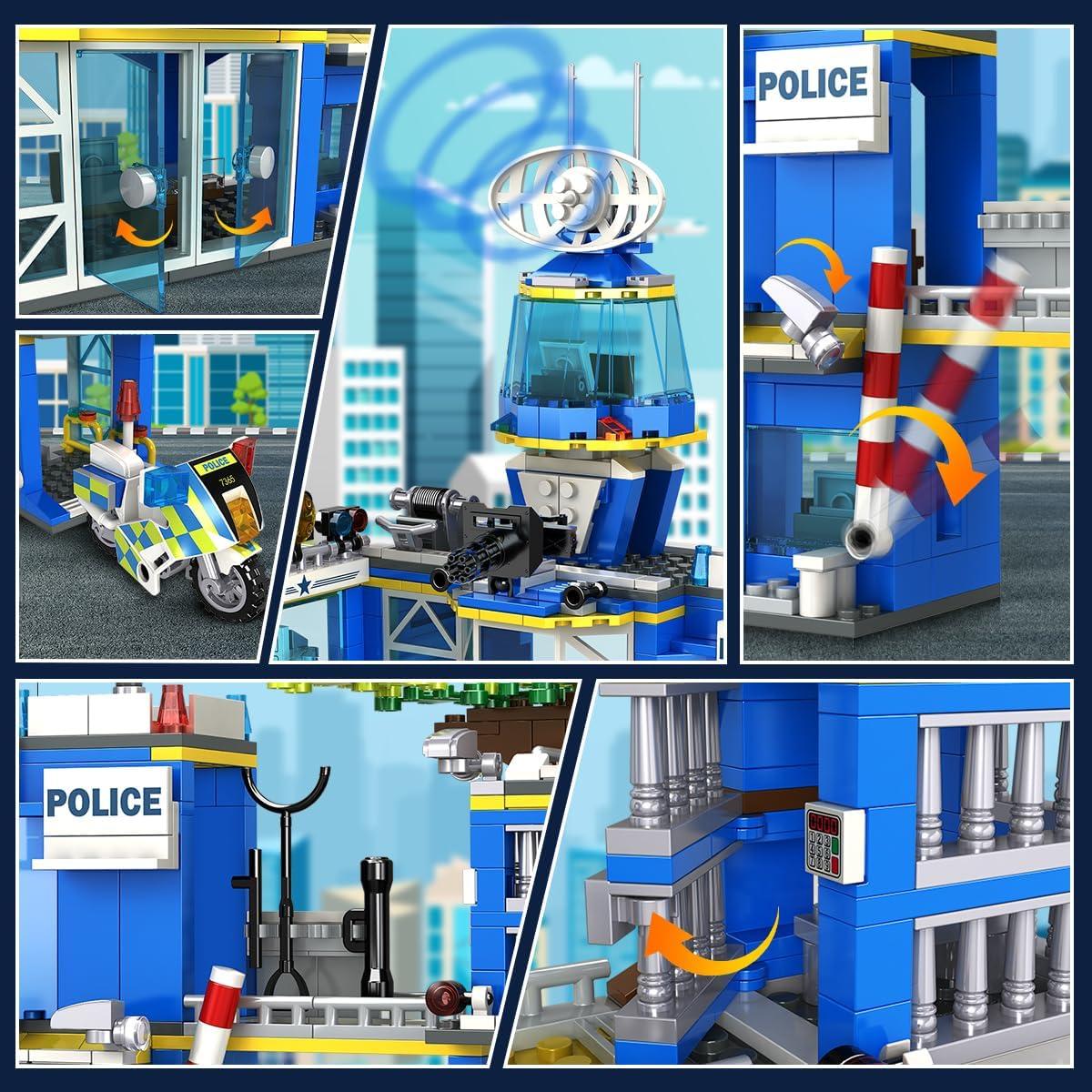 HOGOKIDS Estación de Policía Set 1260 Piezas Juguete STEM