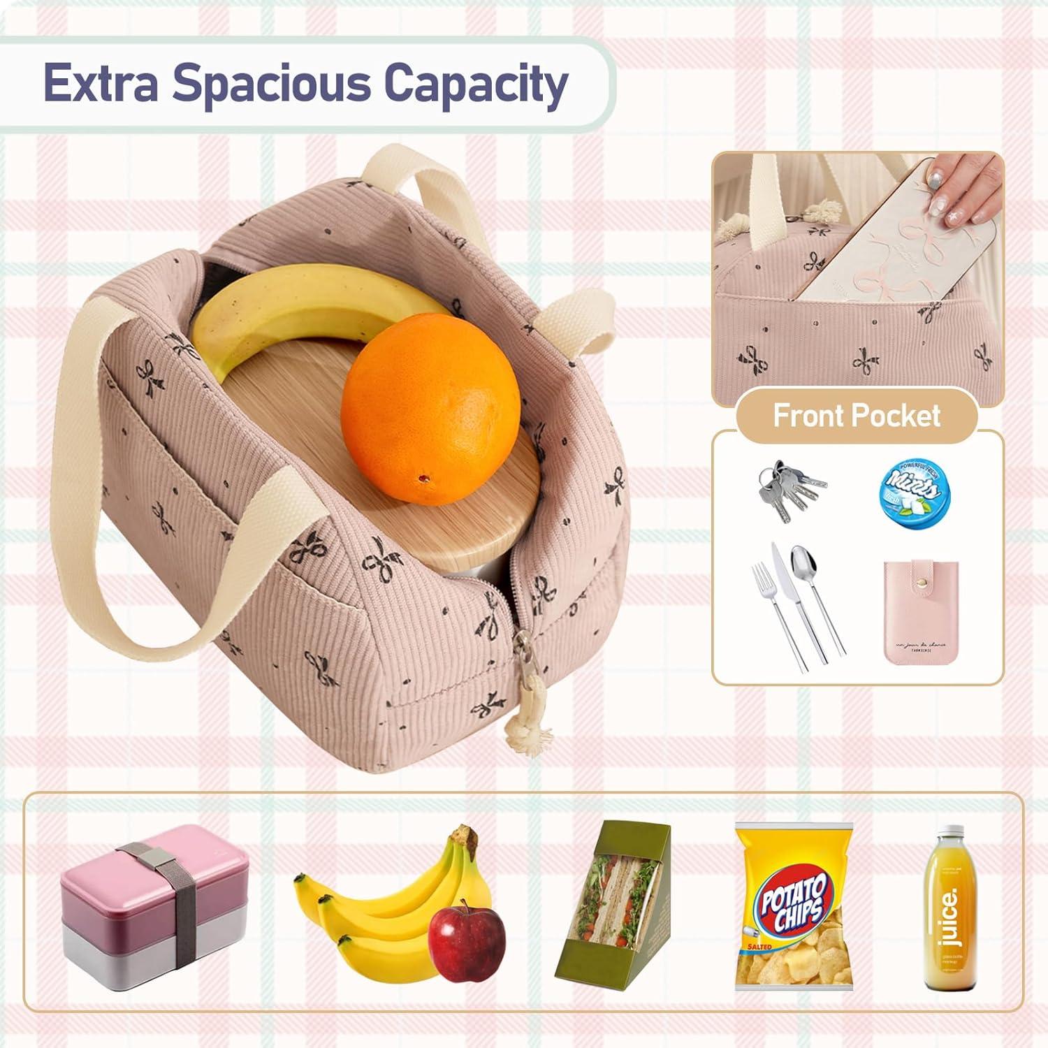 Bolsa de Almuerzo Aislada Baglemon Corduroy 6.65L Rosa