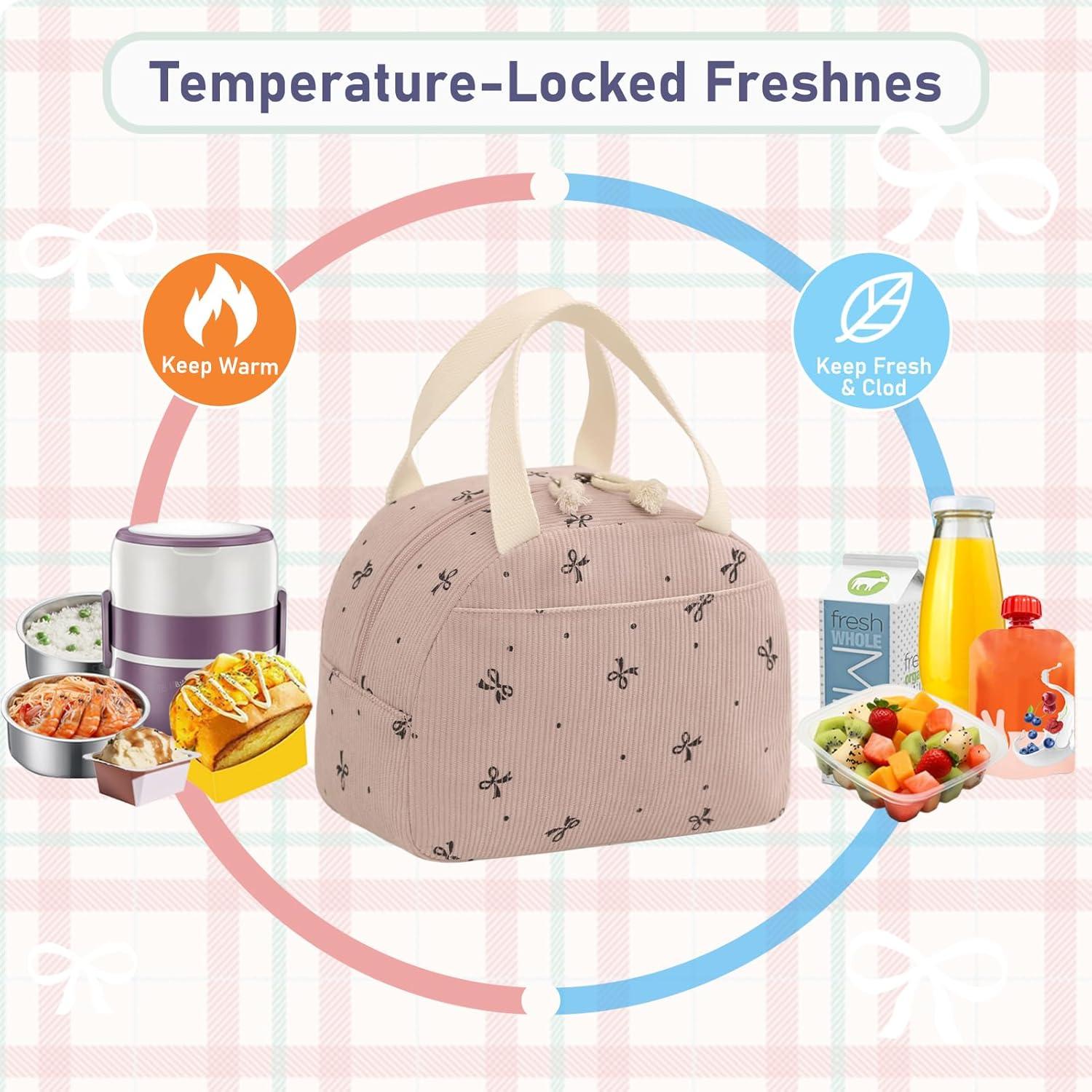 Bolsa de Almuerzo Aislada Baglemon Corduroy 6.65L Rosa