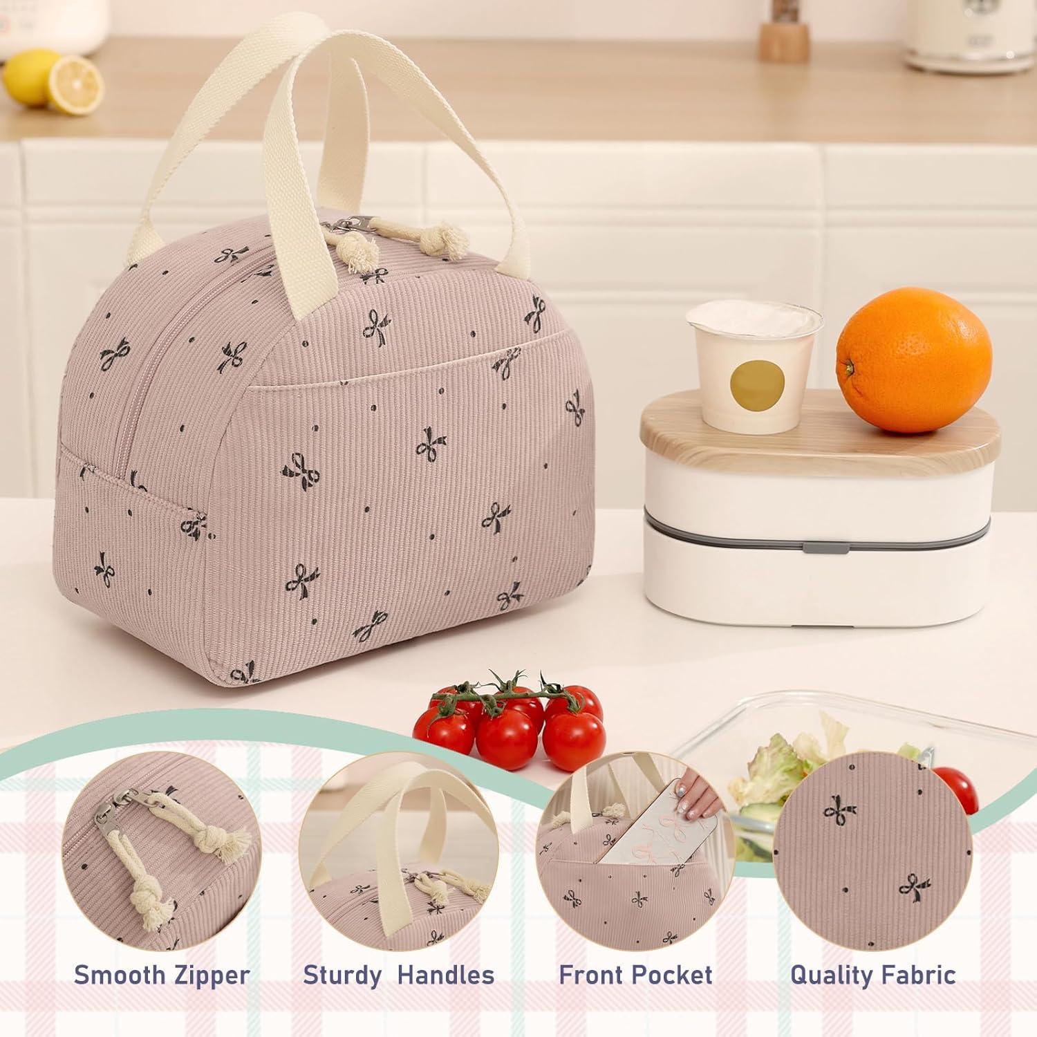 Bolsa de Almuerzo Aislada Baglemon Corduroy 6.65L Rosa