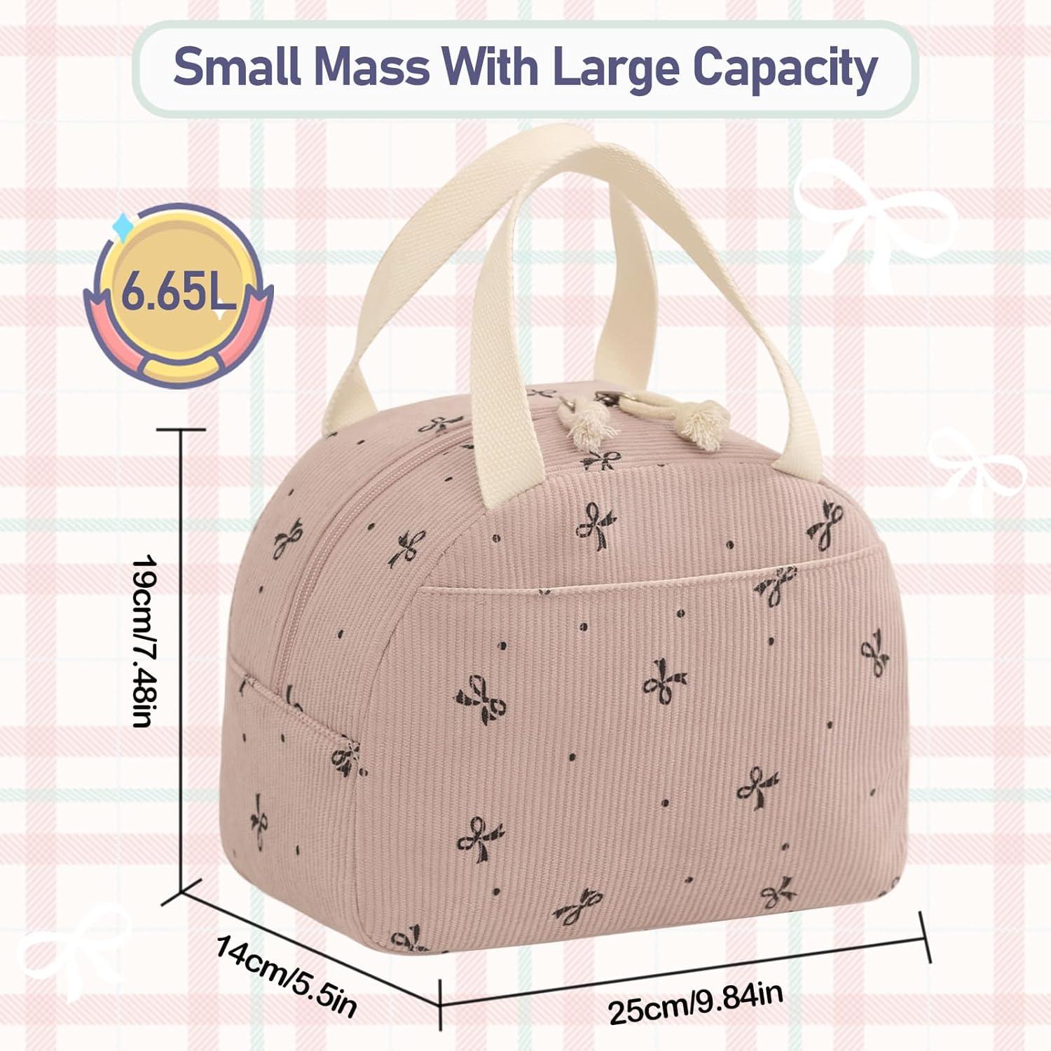 Bolsa de Almuerzo Aislada Baglemon Corduroy 6.65L Rosa