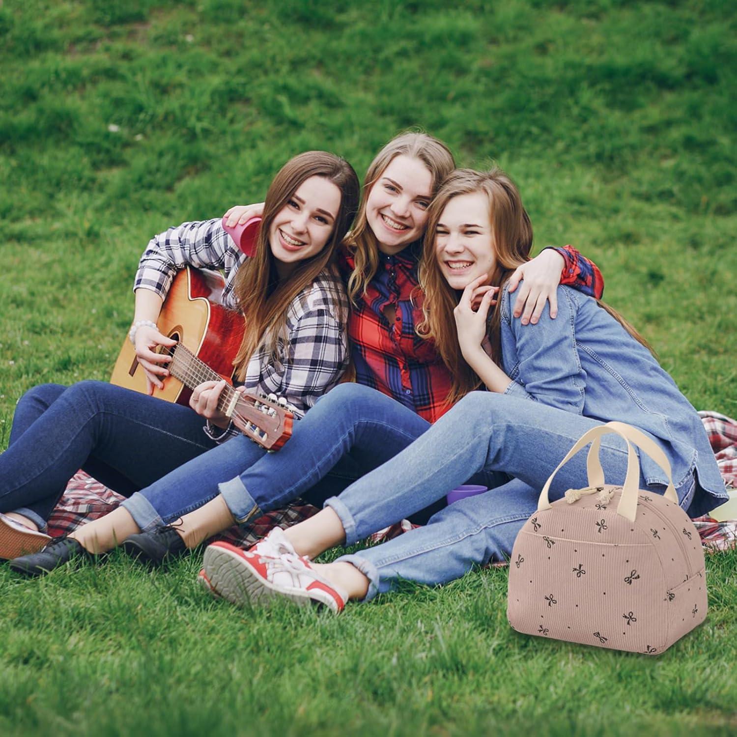 Bolsa de Almuerzo Aislada Baglemon Corduroy 6.65L Rosa