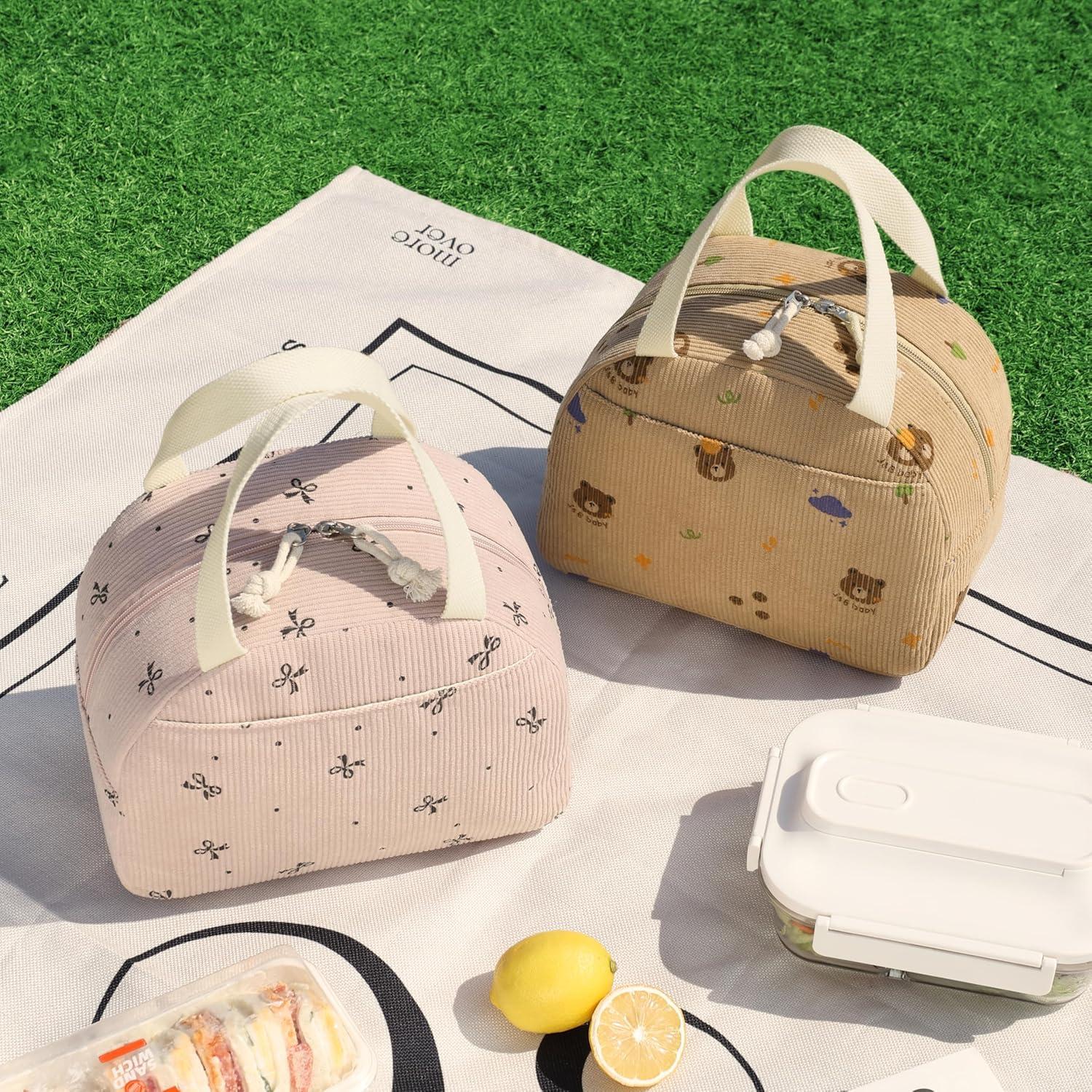 Bolsa de Almuerzo Aislada Baglemon Corduroy 6.65L Rosa