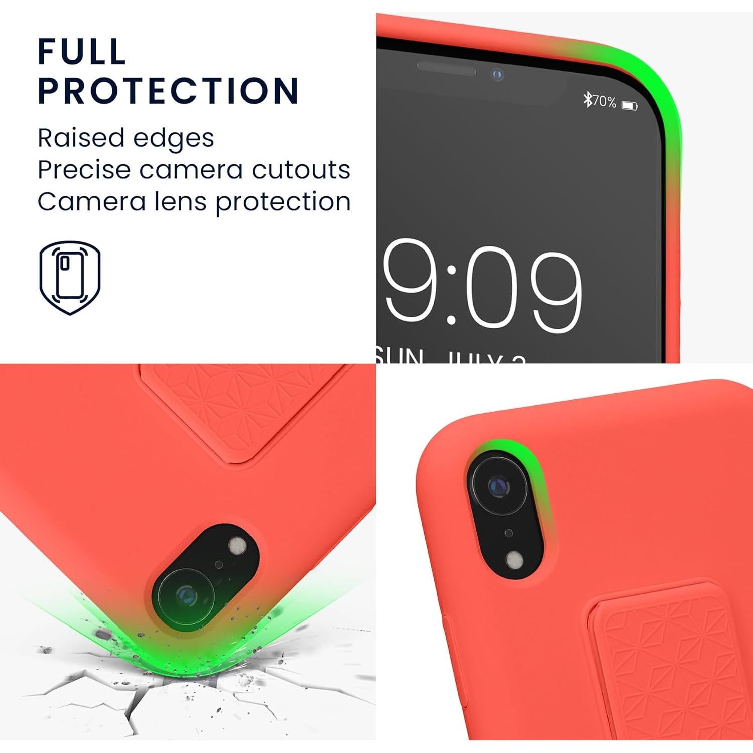 Funda KW-Mobile para iPhone XR con Correa y Soporte - Coral
