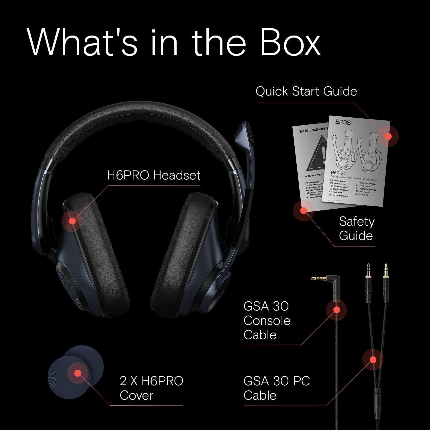 Auriculares de Juego EPOS H6Pro Cerrados - Negro - PC, Xbox, PS4, PS5