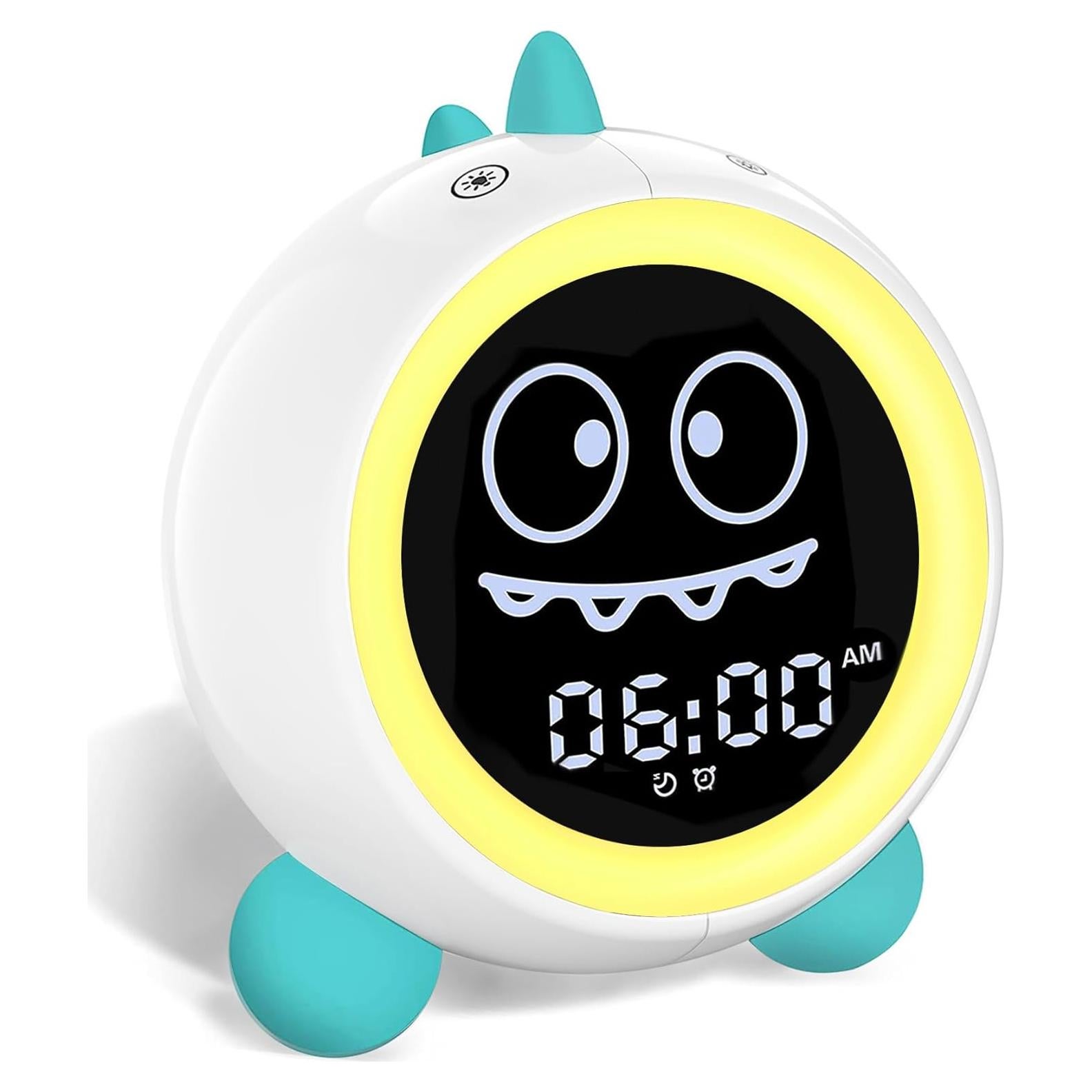 Reloj Despertador DINOTIME Verde para Niños con Sonidos y Luces