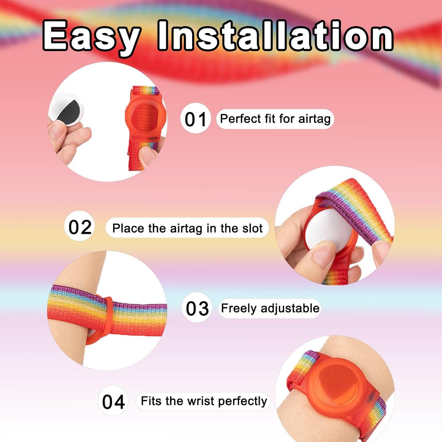 Paquete de 3 pulseras de nylon para AirTag - Ajustables y cómodas