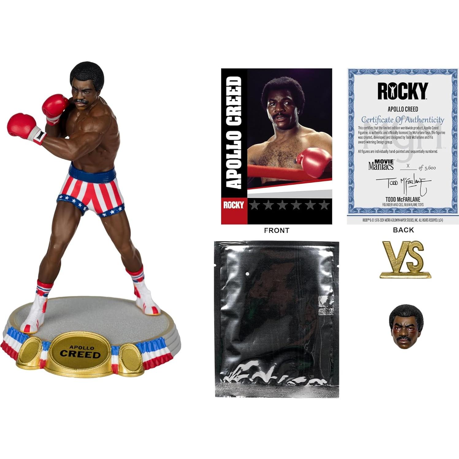 McFarlane Toys - Movie Maniacs, Rocky (1976) Apollo Creed 6in Posed Figure