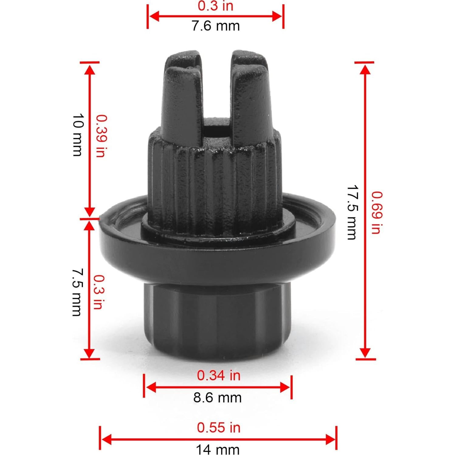 Clips de Plástico para Autos RTRHINOTUNING 50pcs 7.6mm