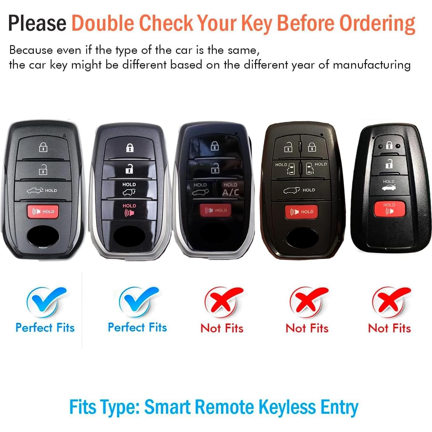 Funda de Llave de Cuero Tukellen para Toyota 4 Botones - Negro