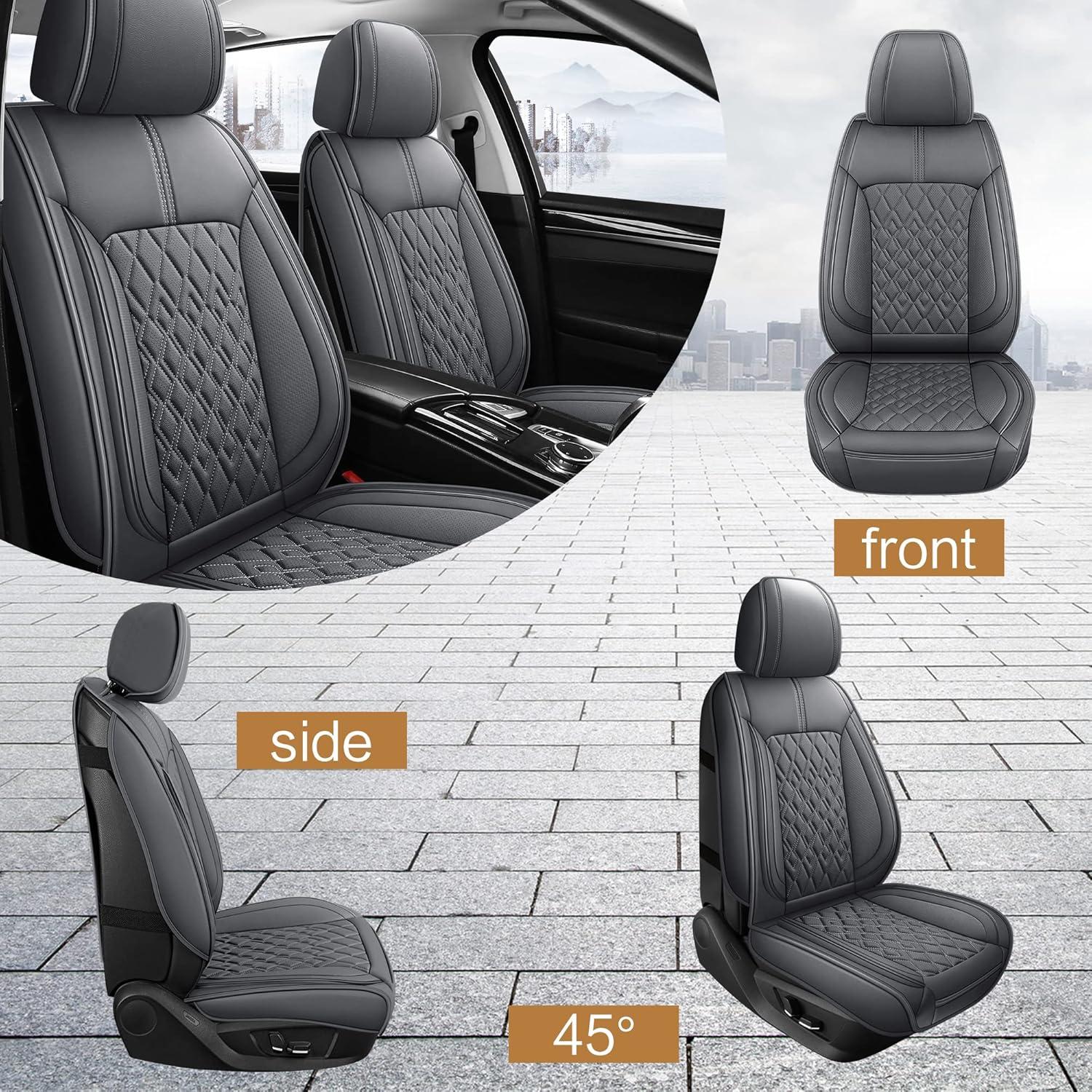 Cubiertas de Asiento de Coche Pariitadin, Cuero Sintético, Gris