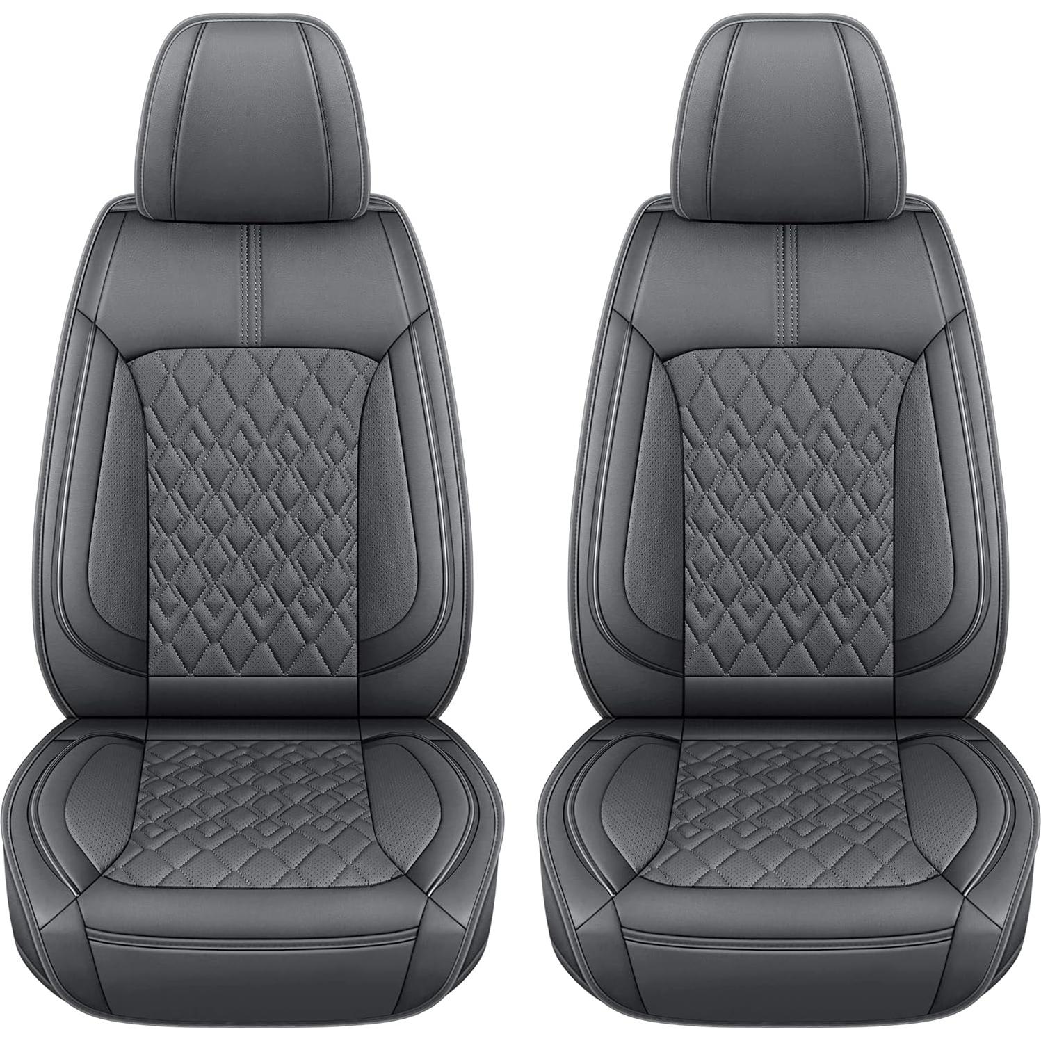 Cubiertas de Asiento de Coche Pariitadin, Cuero Sintético, Gris