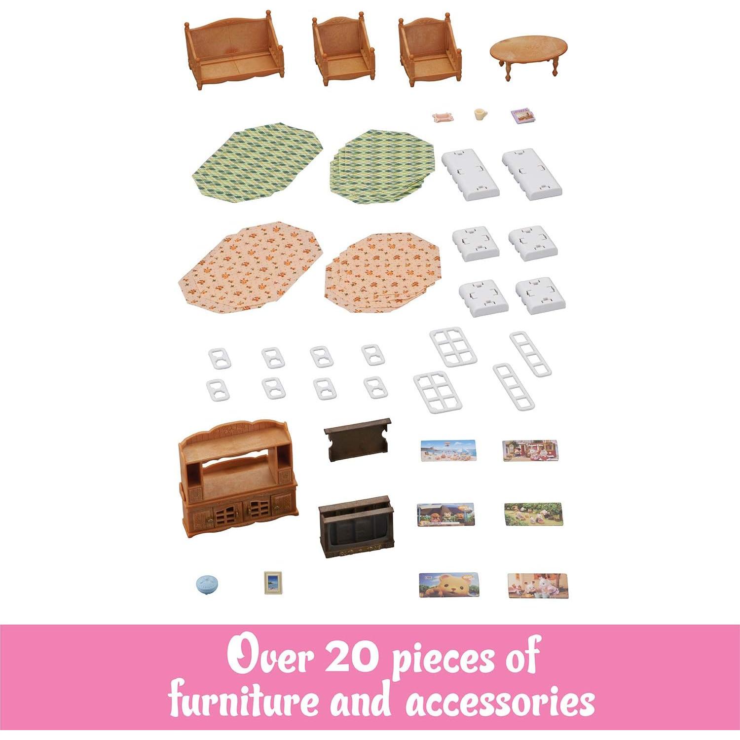 Conjunto de Sala de Estar Calico Critters - Muebles 26 Piezas